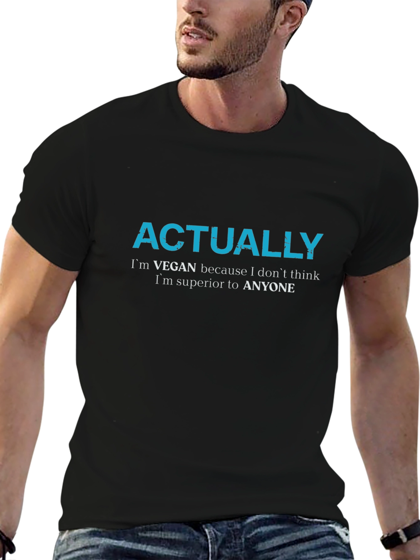 Vegan Slogan T-Shirt - Actually Im Vegan Tee