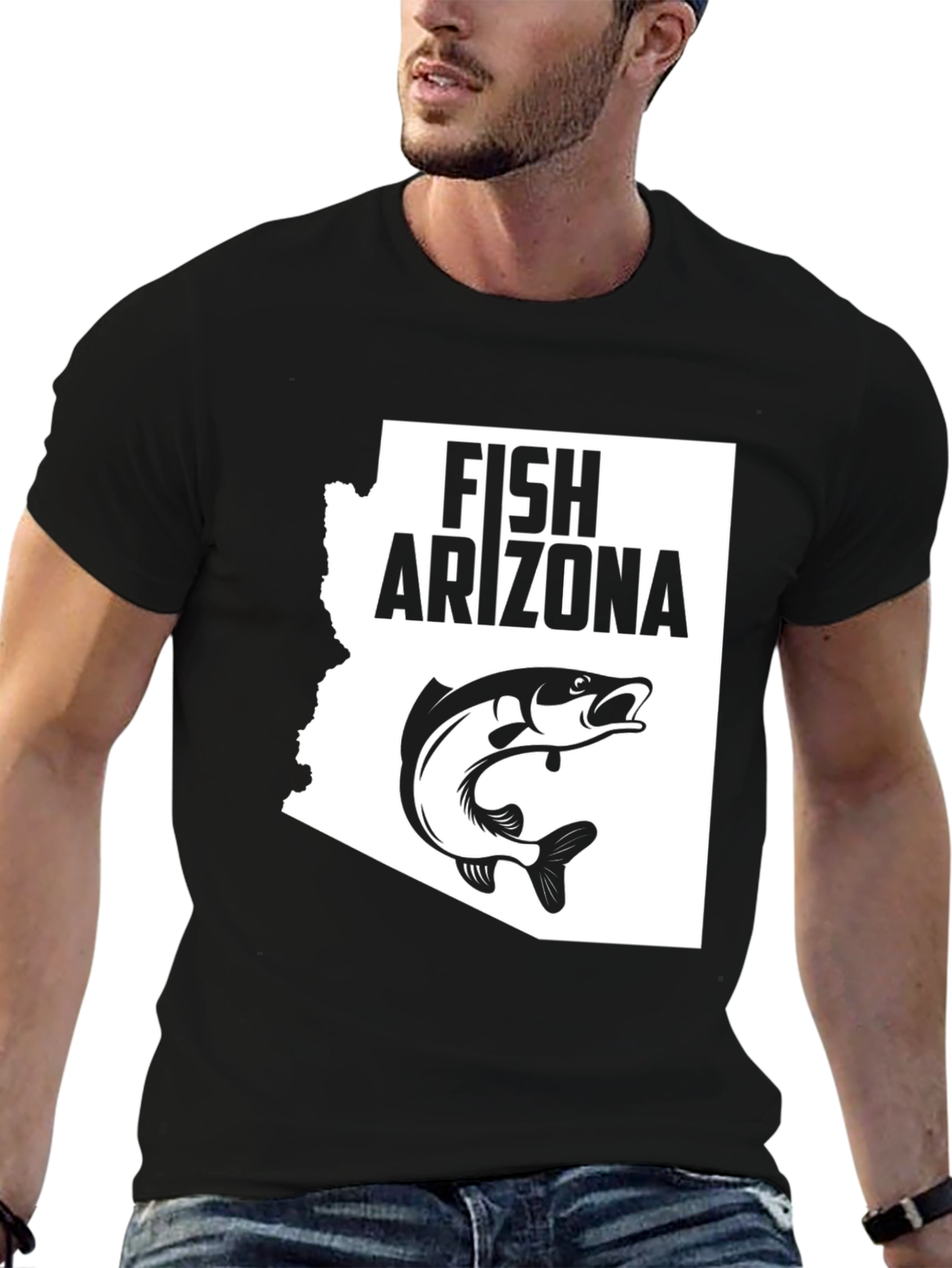 Fish Arizona T-Shirt - Black State Graphic Tee