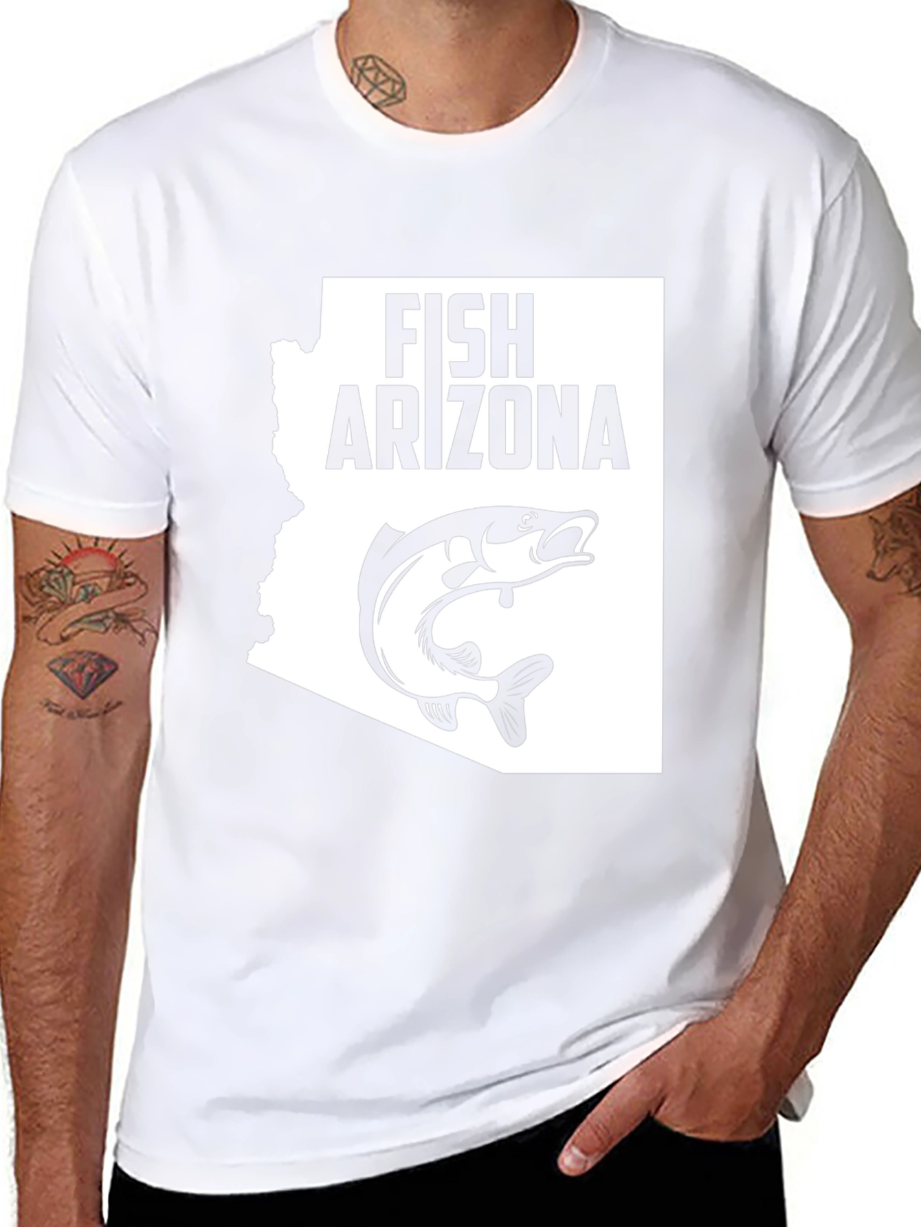 Fish Arizona T-Shirt - Black State Graphic Tee