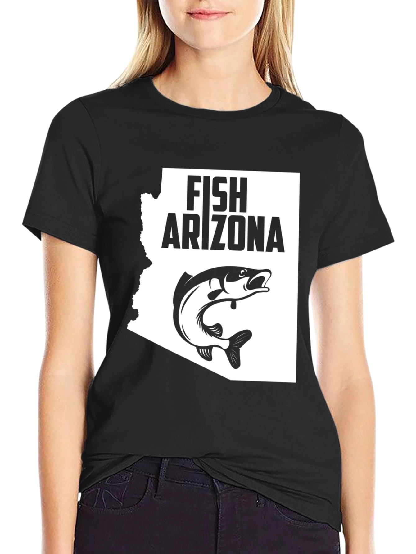 Fish Arizona T-Shirt - Black State Graphic Tee