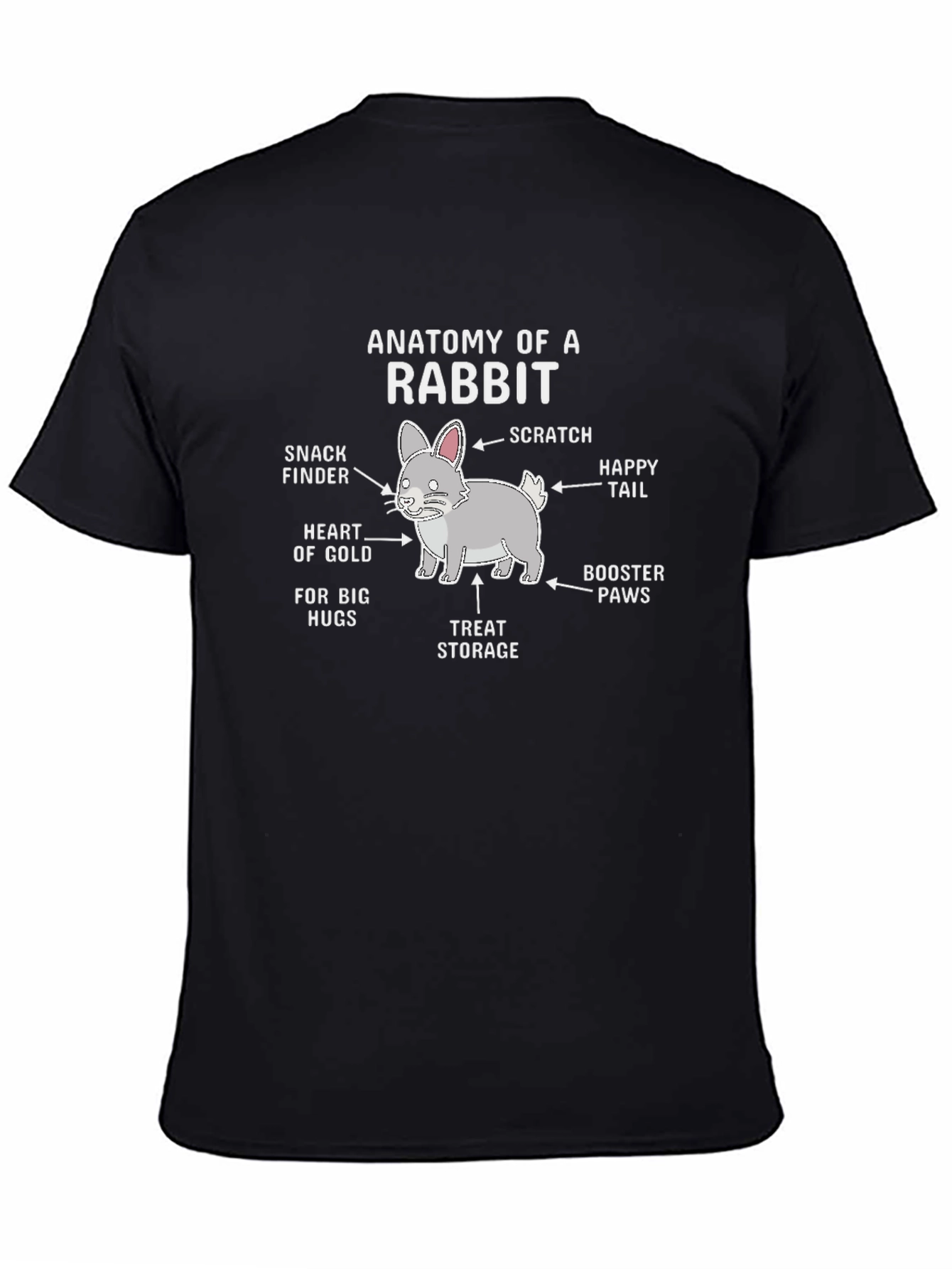 Anatomy of a Rabbit Black T-Shirt