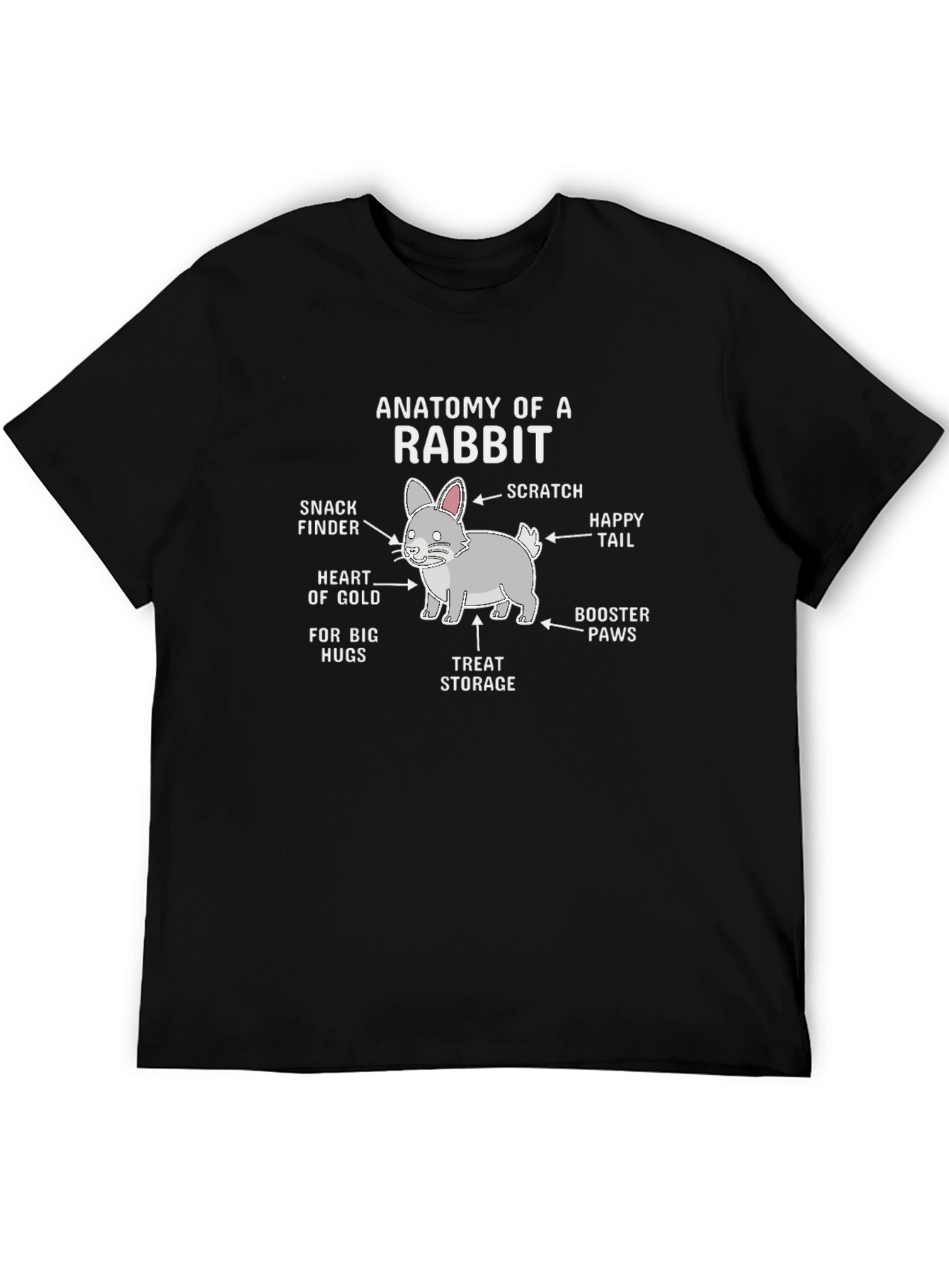 Anatomy of a Rabbit Black T-Shirt