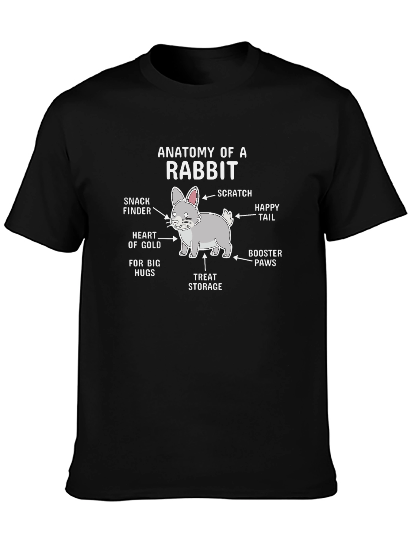 Anatomy of a Rabbit Black T-Shirt