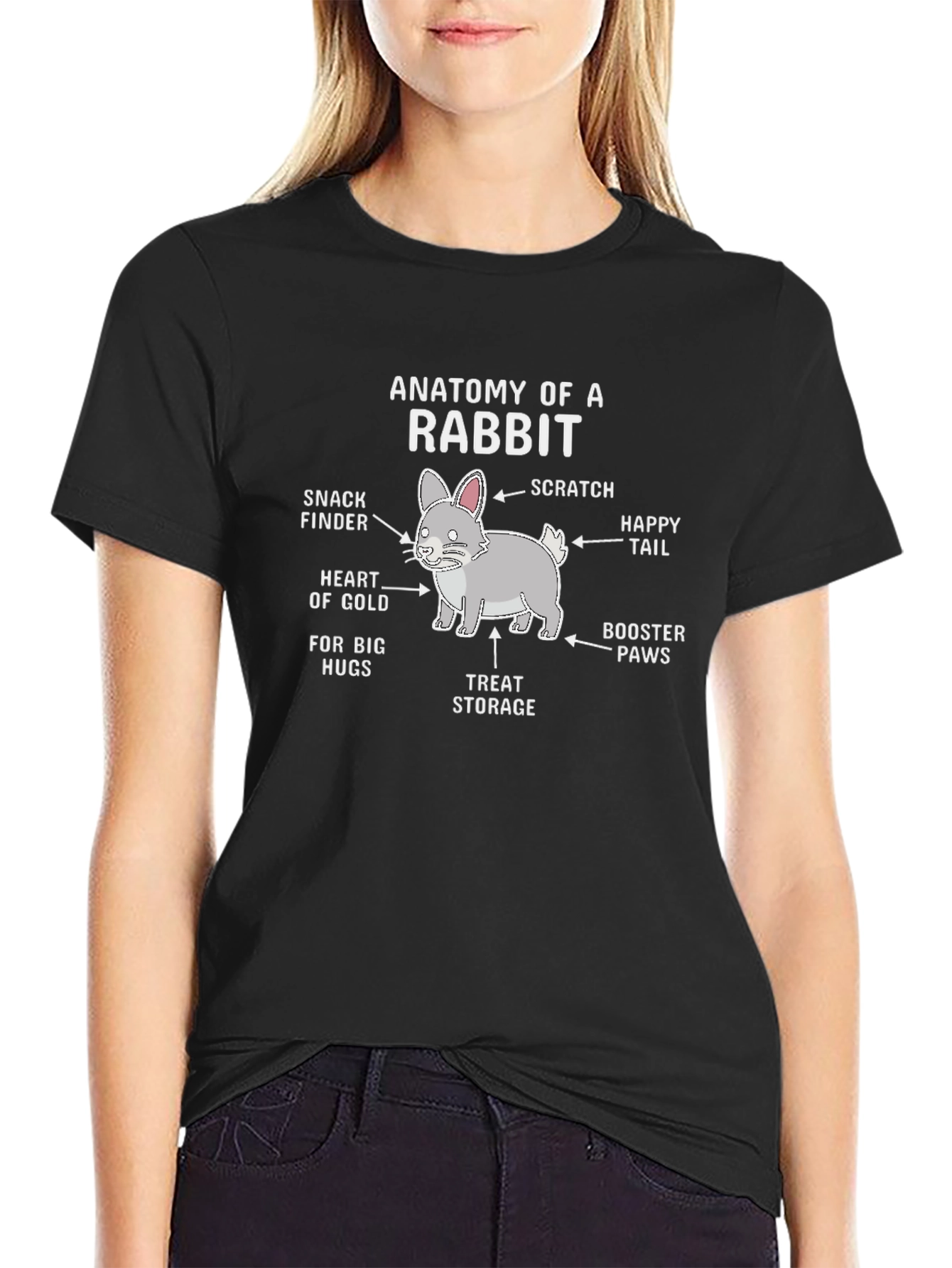 Anatomy of a Rabbit Black T-Shirt