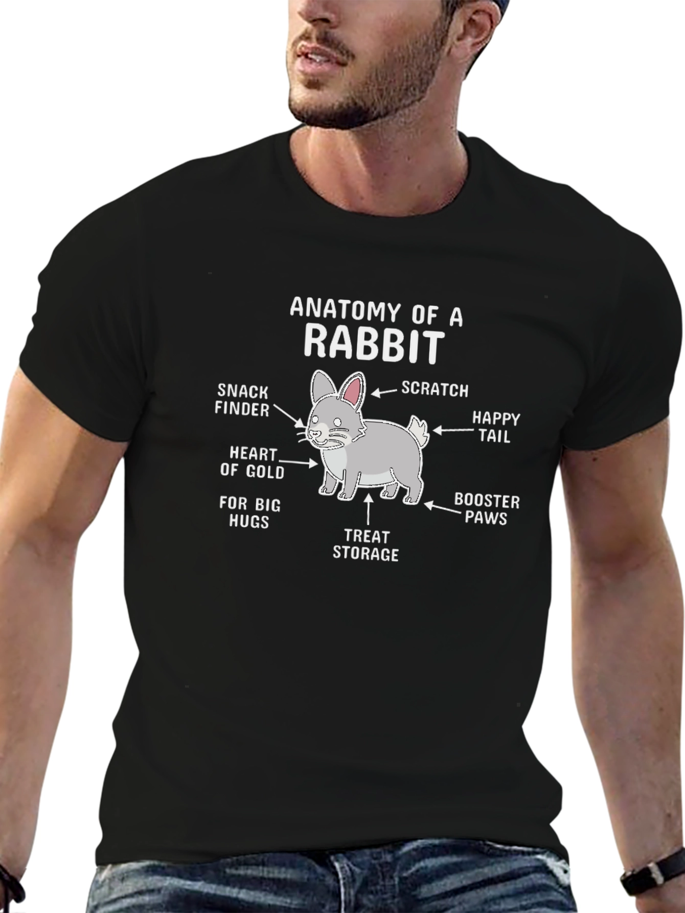 Anatomy of a Rabbit Black T-Shirt