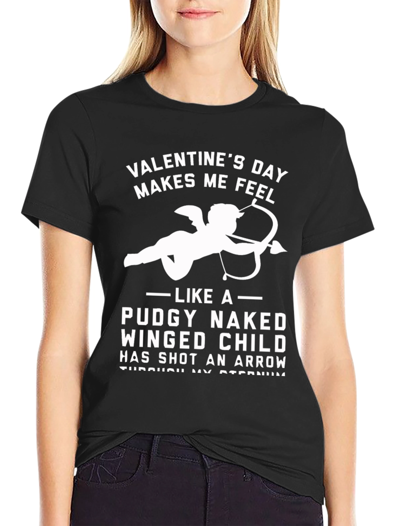 Valentines Day Makes Me Feel Funny Cupid T-Shirt