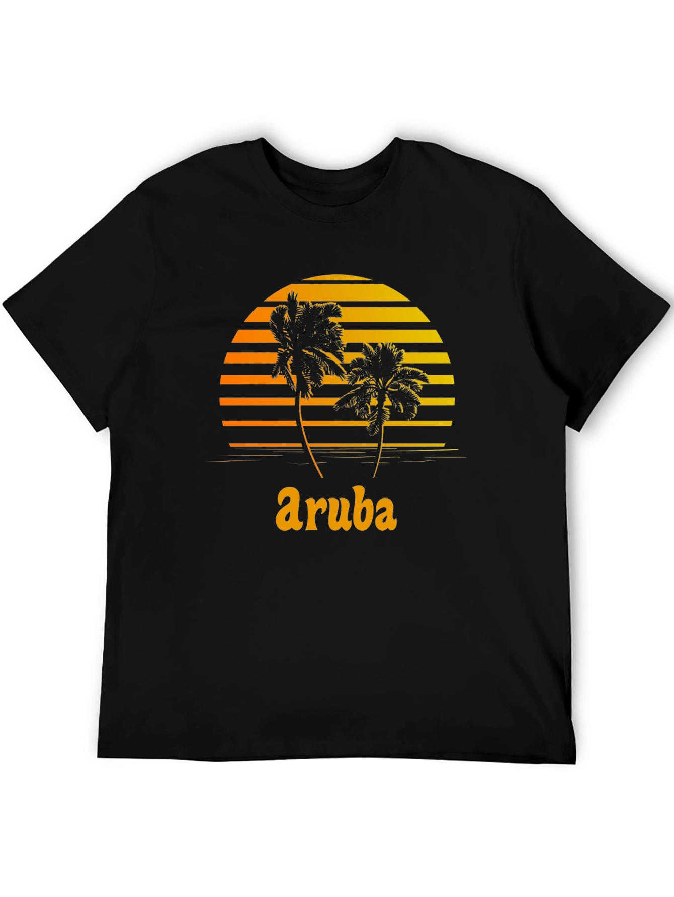 Aruba Palm Tree Sunset Graphic T-Shirt