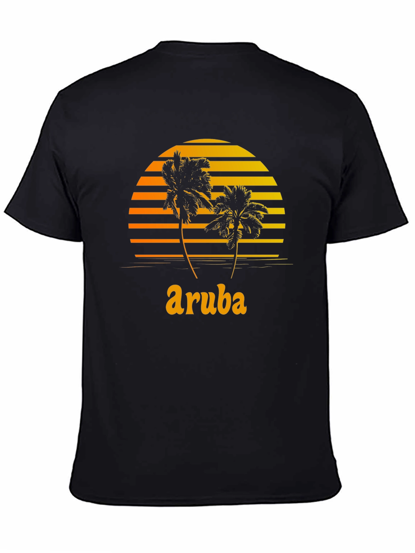 Aruba Palm Tree Sunset Graphic T-Shirt