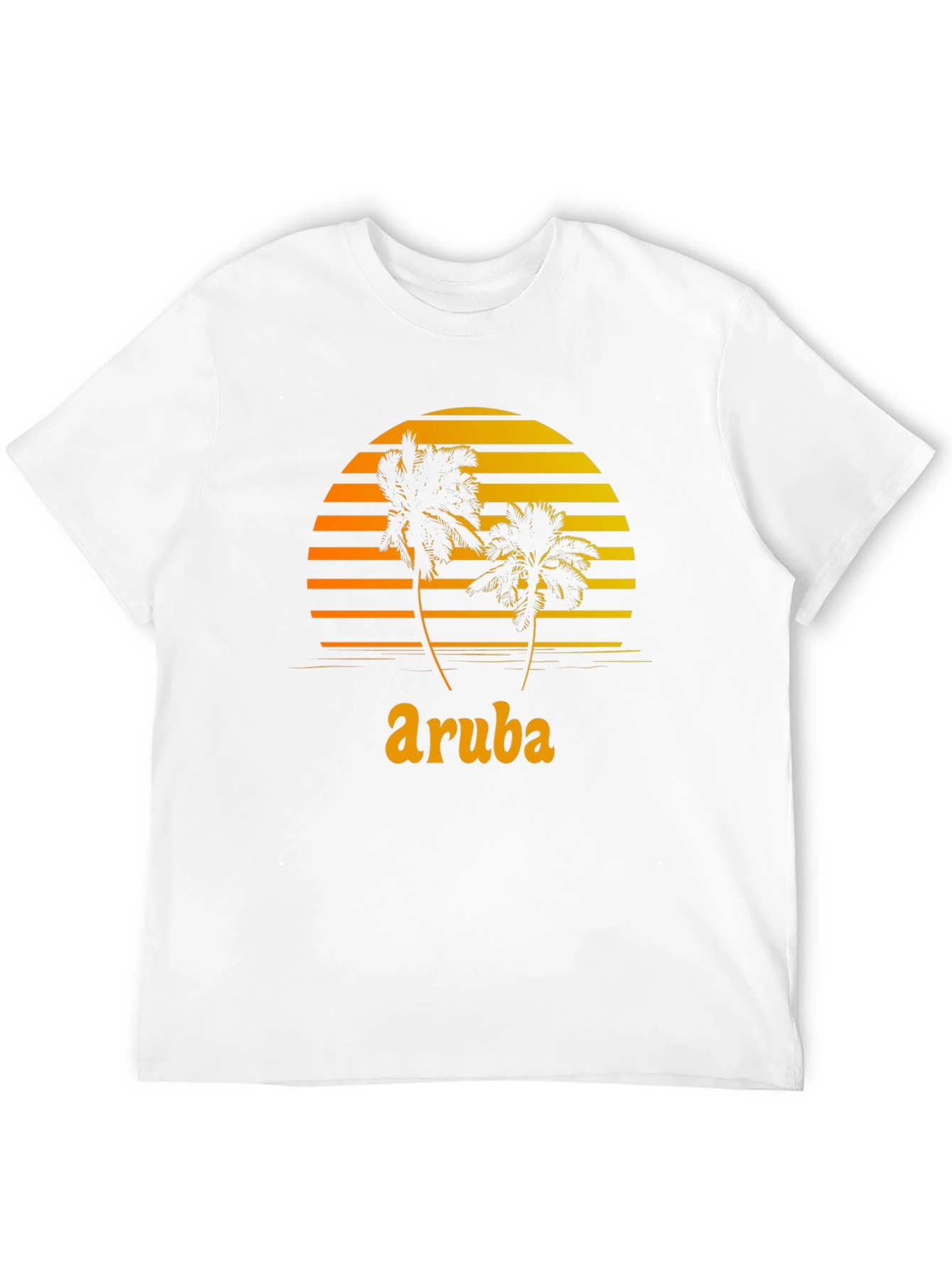 Aruba Palm Tree Sunset Graphic T-Shirt