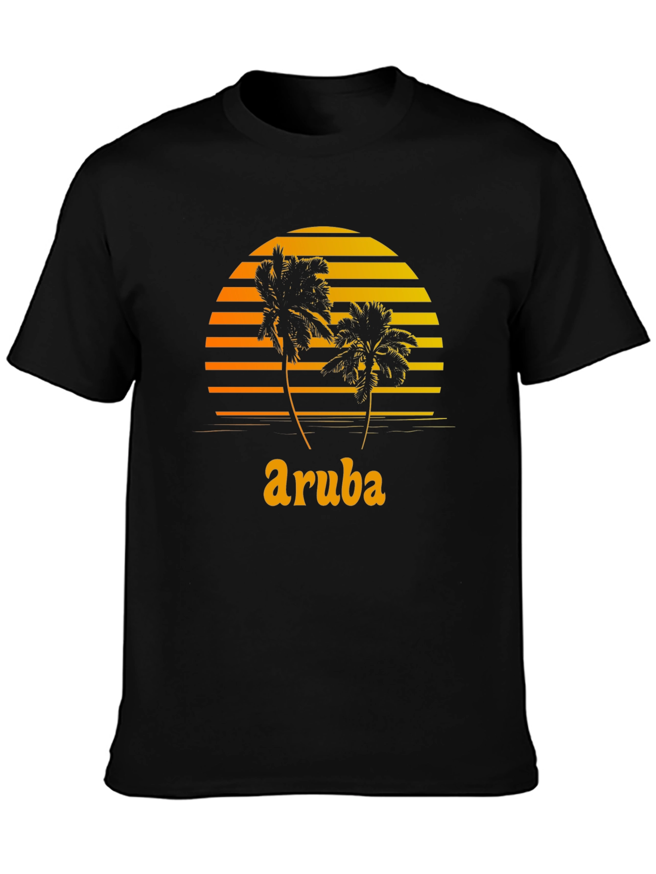 Aruba Palm Tree Sunset Graphic T-Shirt