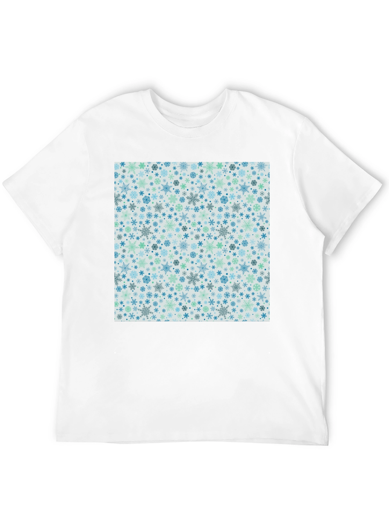 Snowflake Pattern T-Shirt - Winter Holiday Style