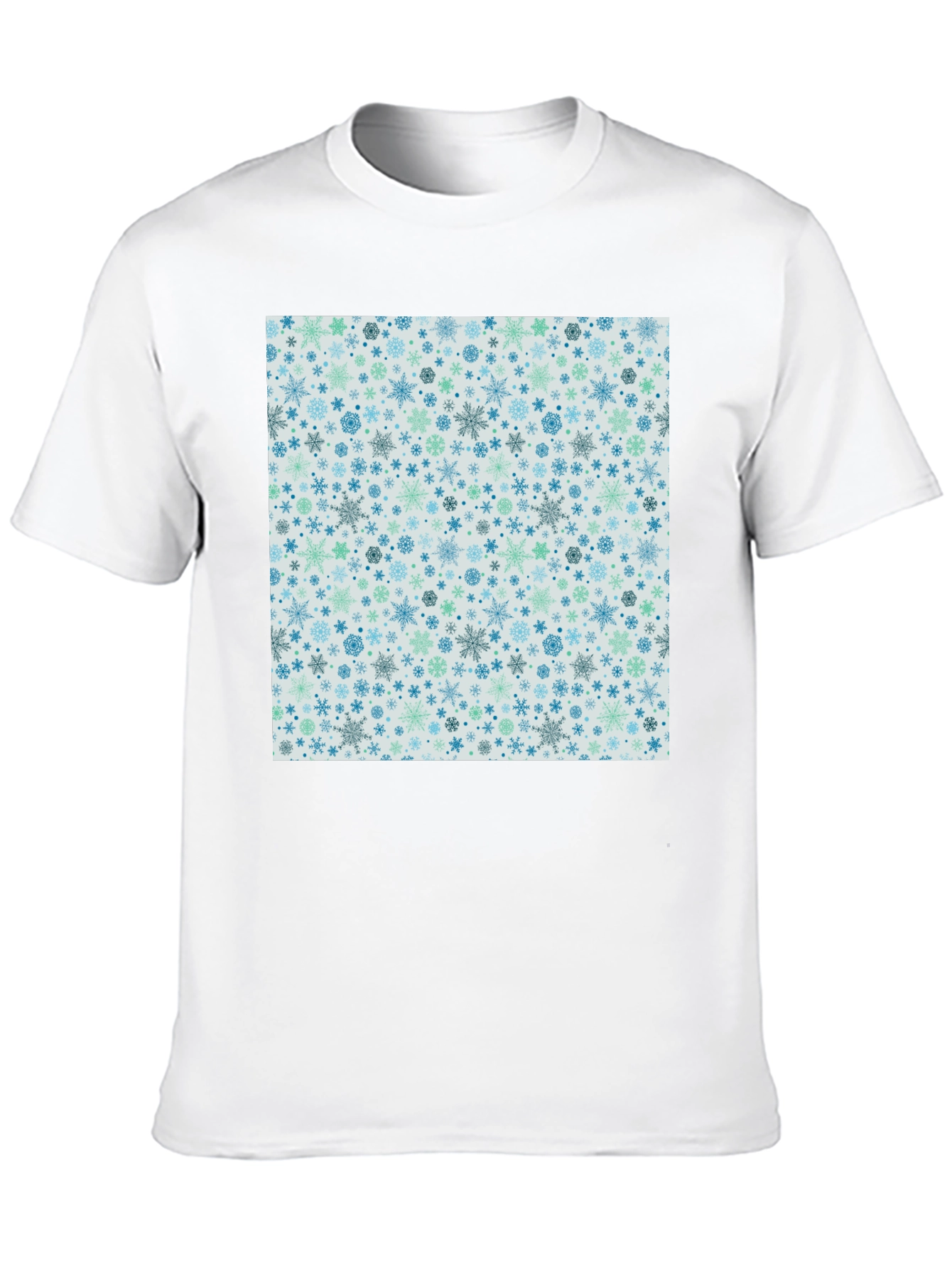 Snowflake Pattern T-Shirt - Winter Holiday Style
