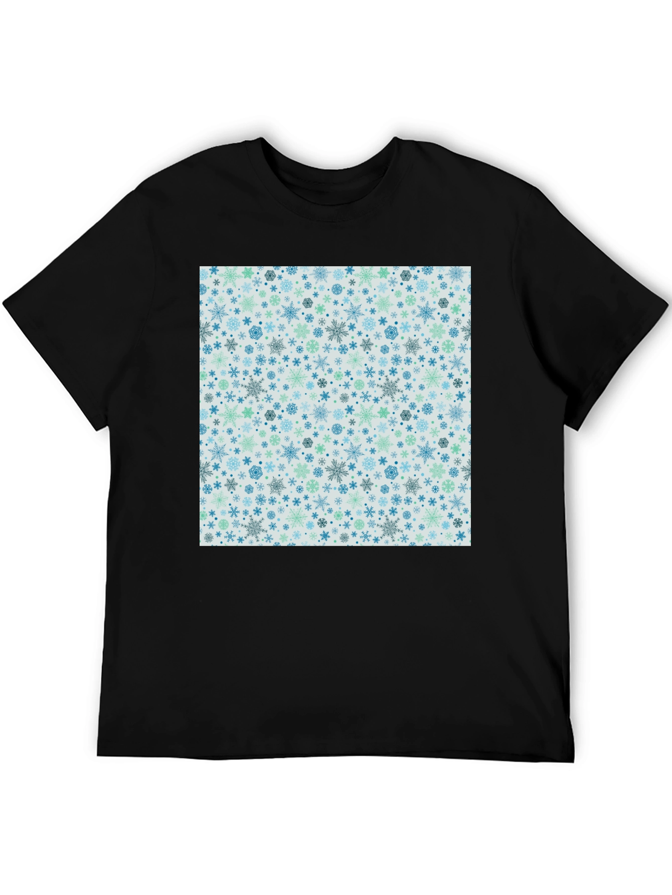 Snowflake Pattern T-Shirt - Winter Holiday Style