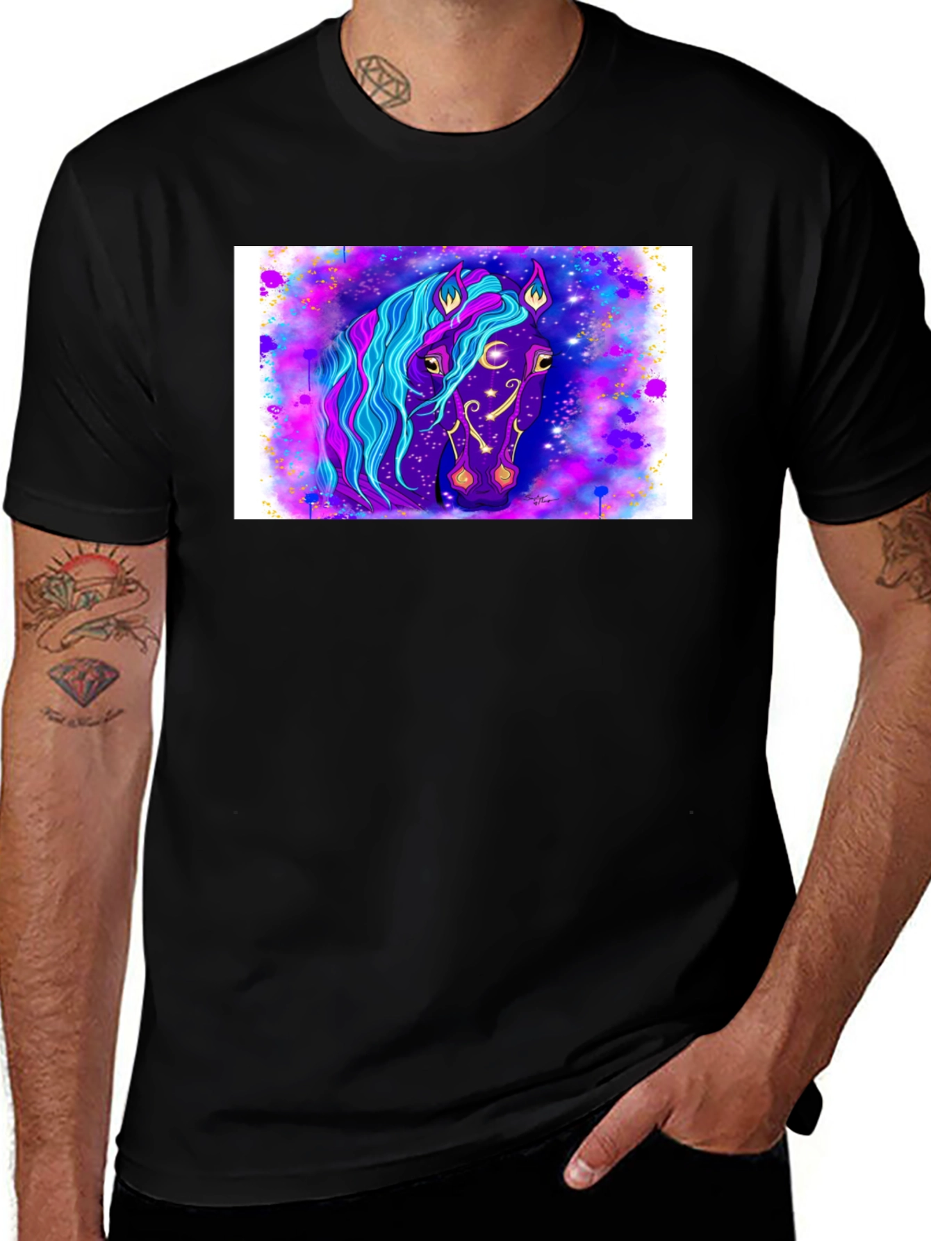 Mystic Horse Tee - Galaxy Art T-Shirt