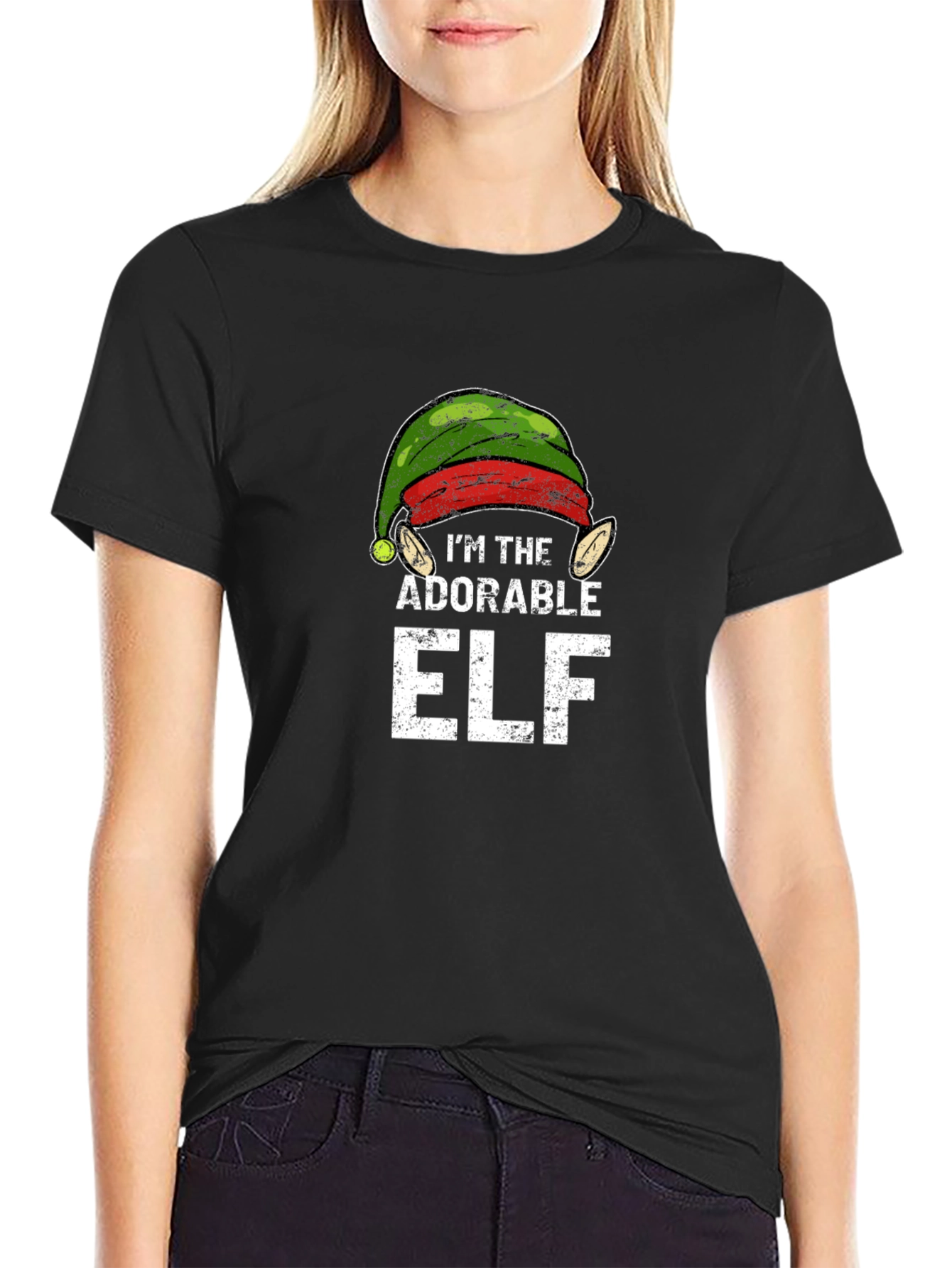 Adorable Elf Christmas Graphic Tee