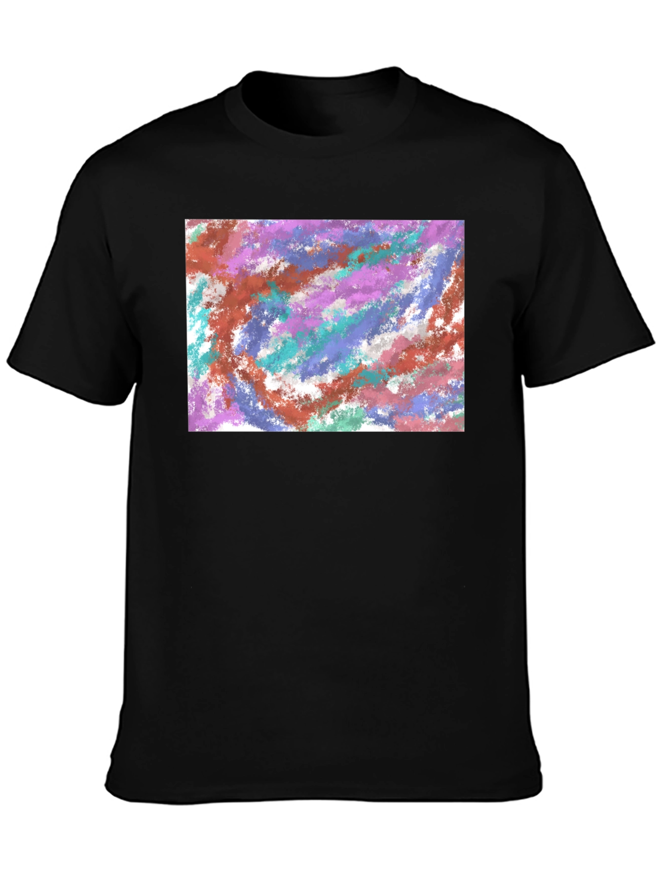 Abstract Paint Swirl Black T-Shirt