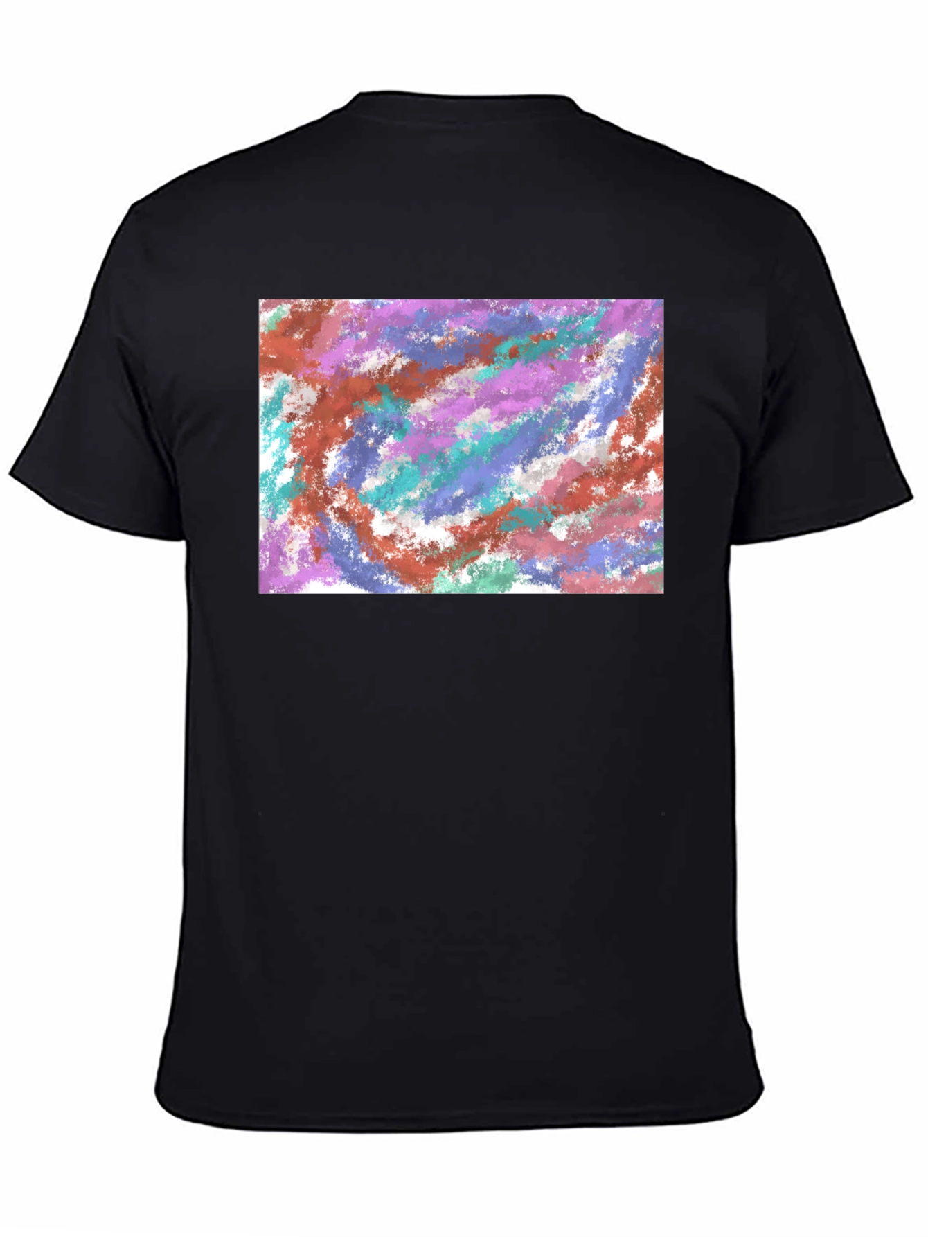 Abstract Paint Swirl Black T-Shirt