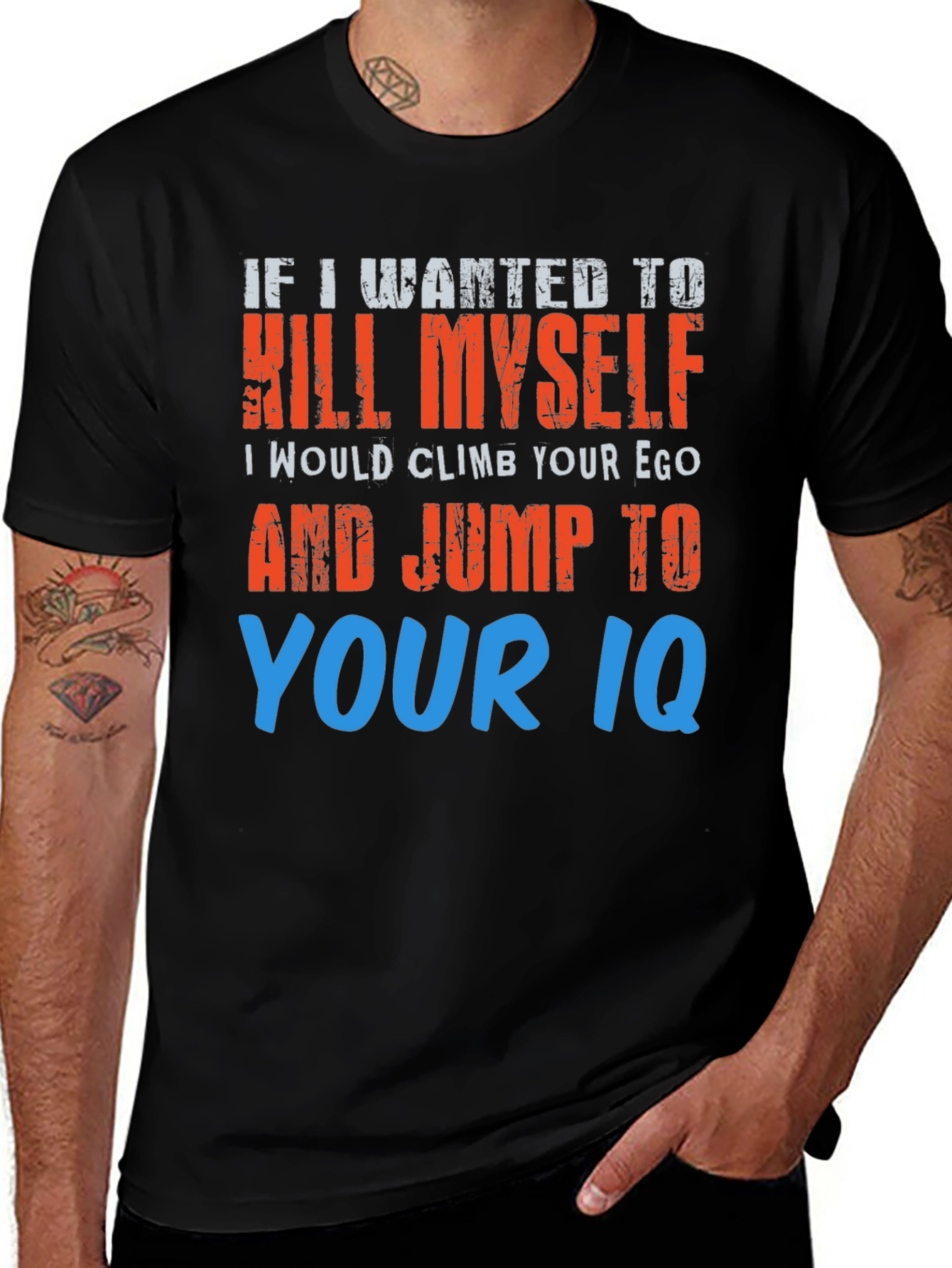 Humorous Graphic T-Shirt - Suicide Joke