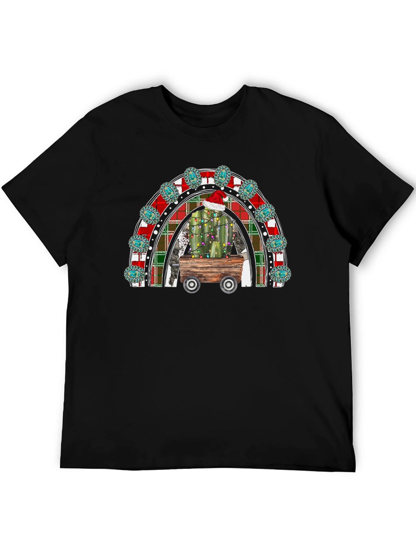 Festive Cactus Rainbow Graphic Tee