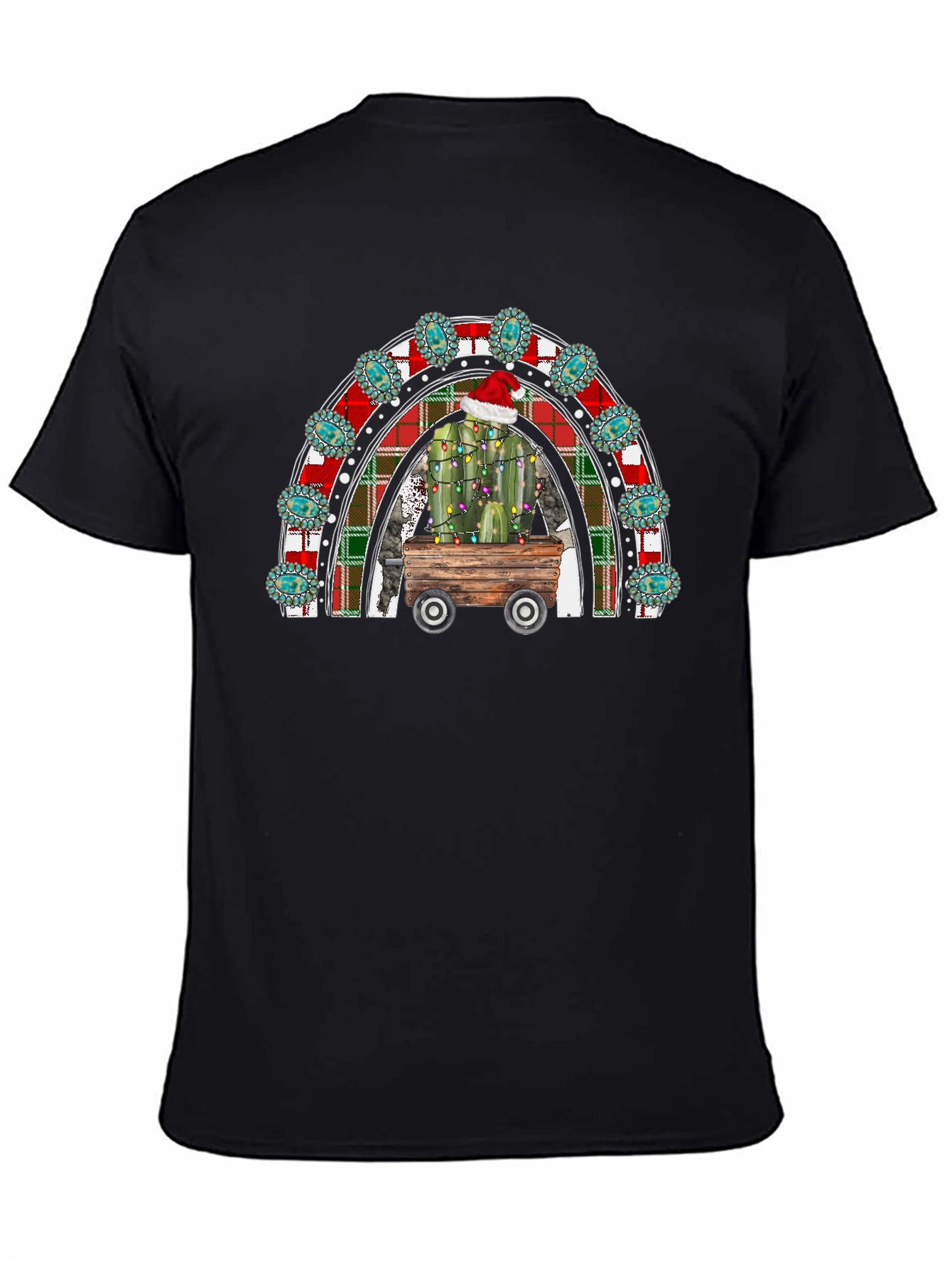 Festive Cactus Rainbow Graphic Tee