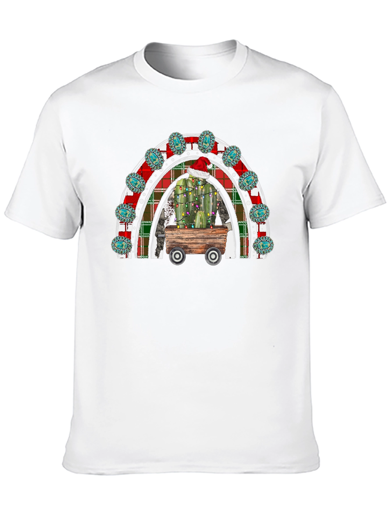Festive Cactus Rainbow Graphic Tee