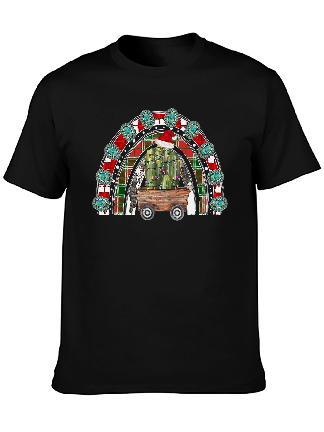 Festive Cactus Rainbow Graphic Tee