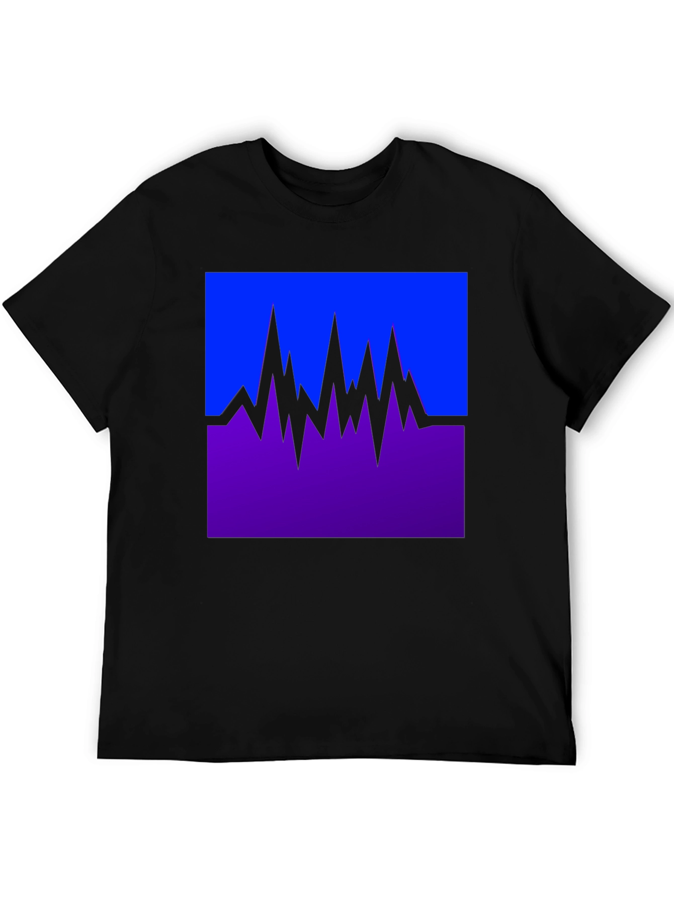 Abstract Mountain Graphic Tee - Black