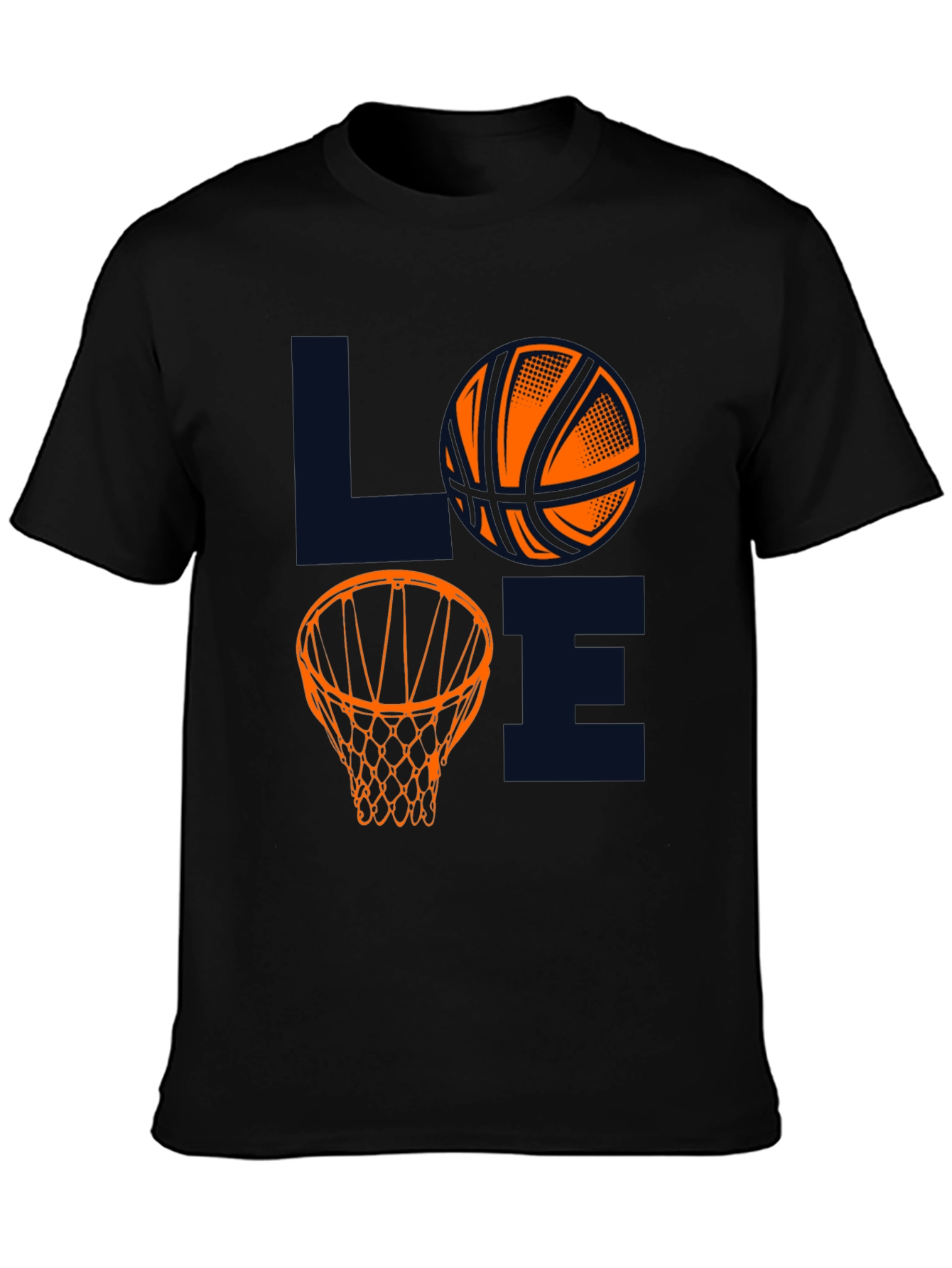Basketball LOVE Graphic Tee - Black Cotton Blend