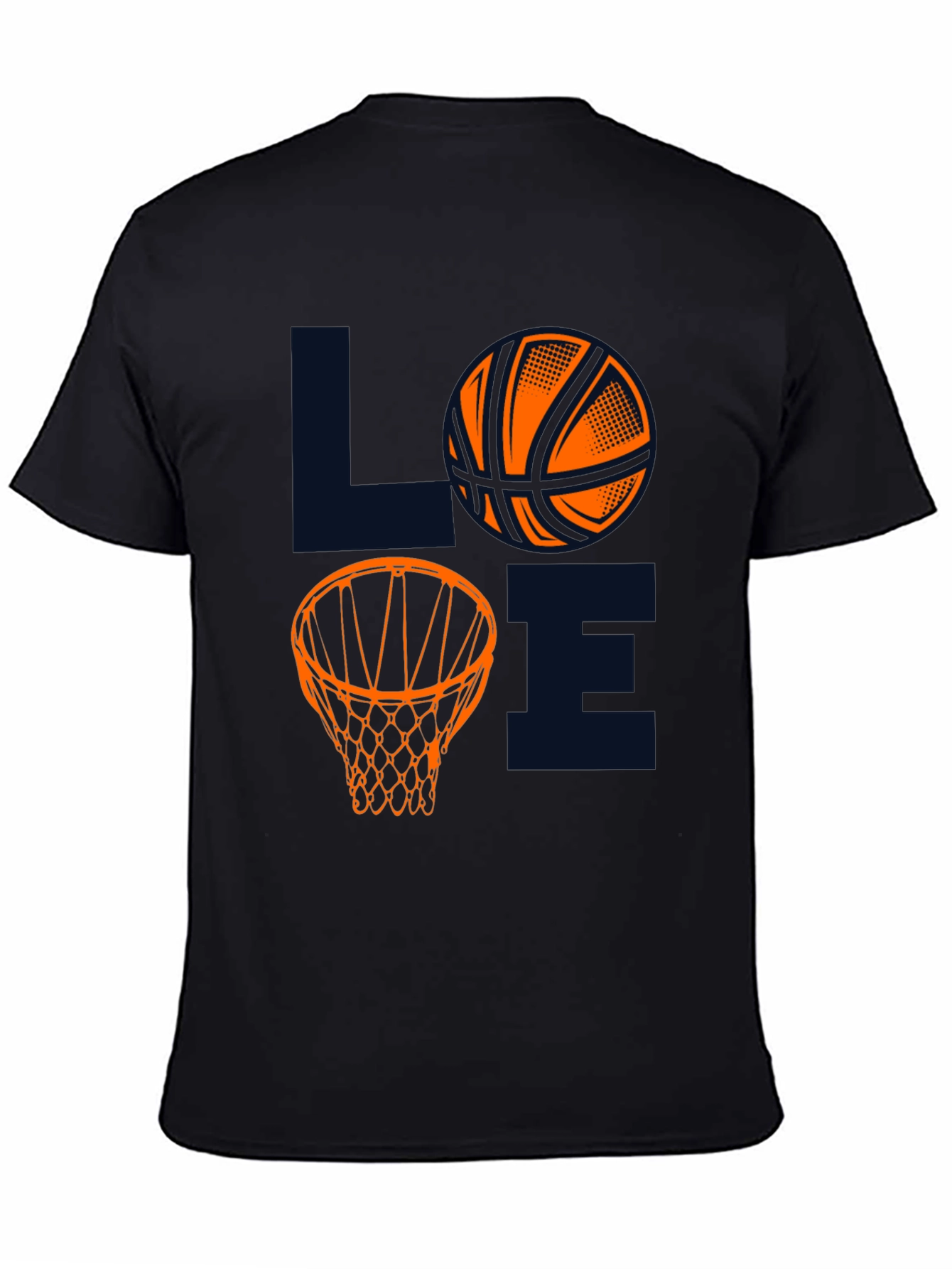 Basketball LOVE Graphic Tee - Black Cotton Blend