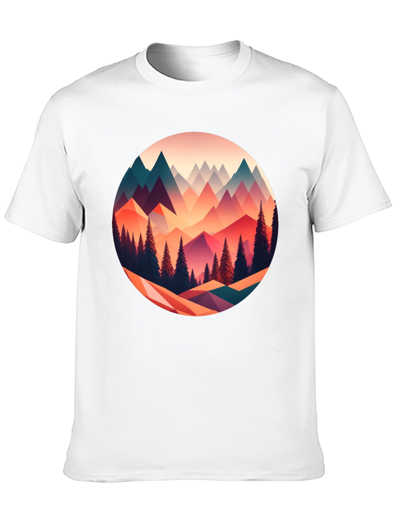 Geometric Mountain Scene Graphic Tee