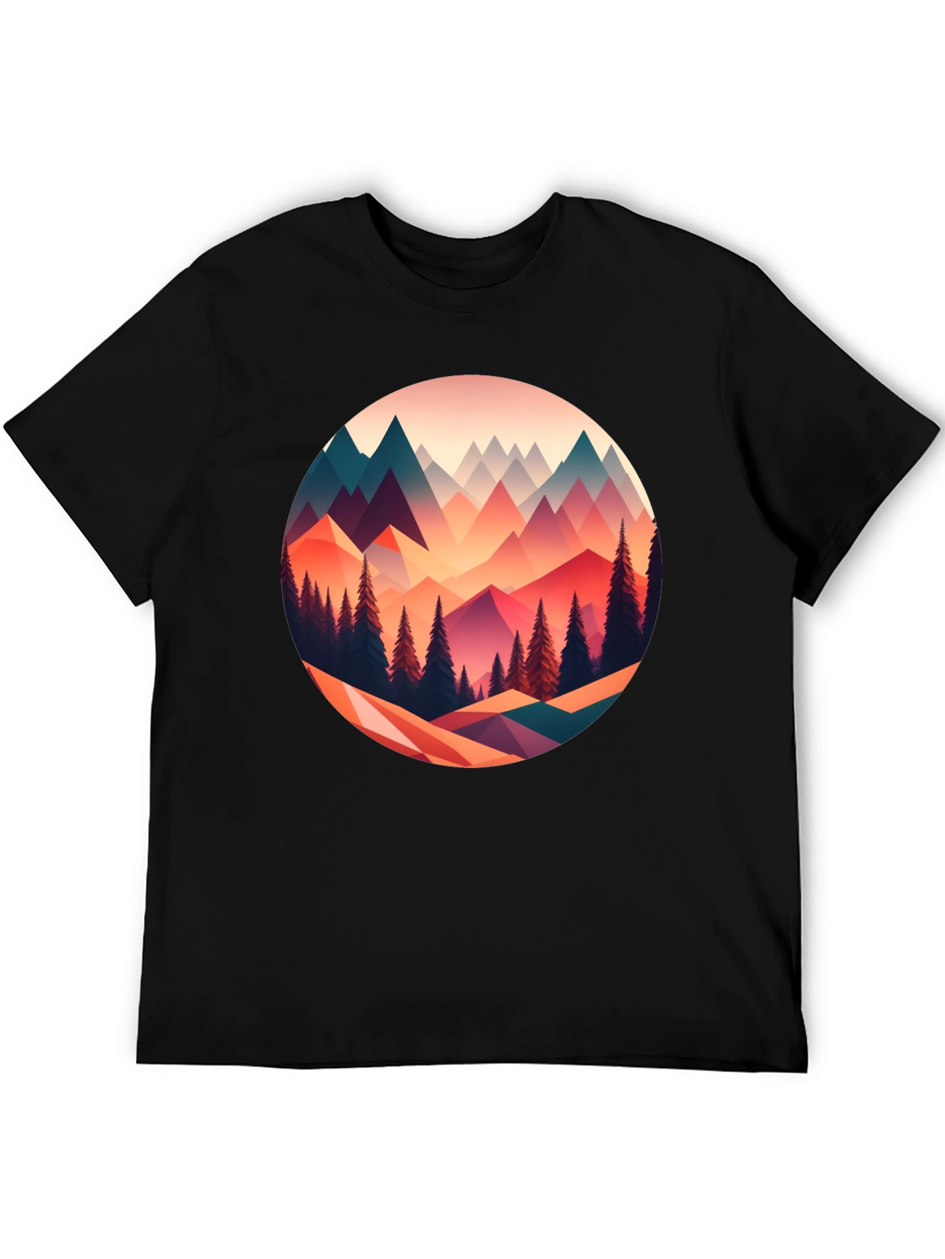 Geometric Mountain Scene Graphic Tee