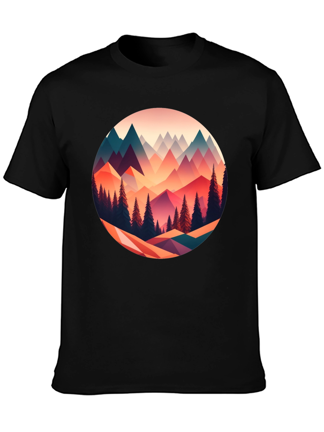 Geometric Mountain Scene Graphic Tee