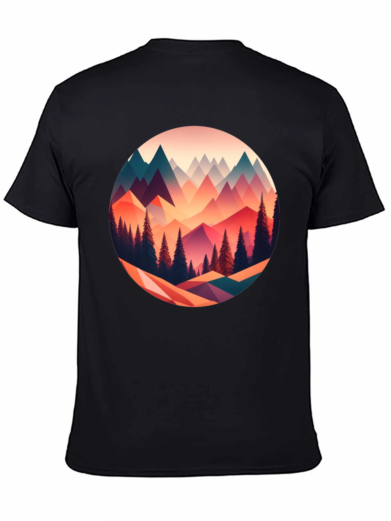 Geometric Mountain Scene Graphic Tee