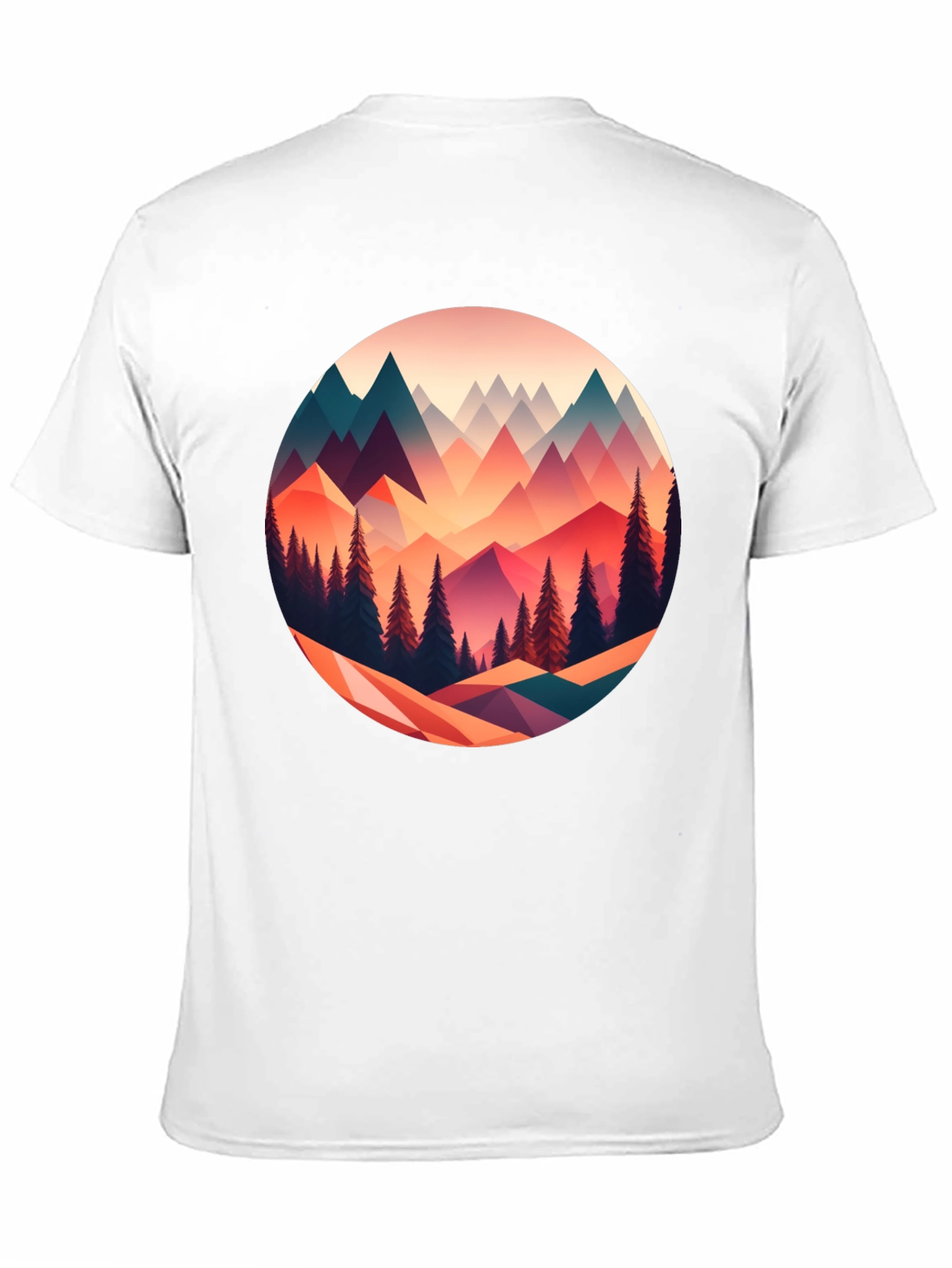 Geometric Mountain Scene Graphic Tee