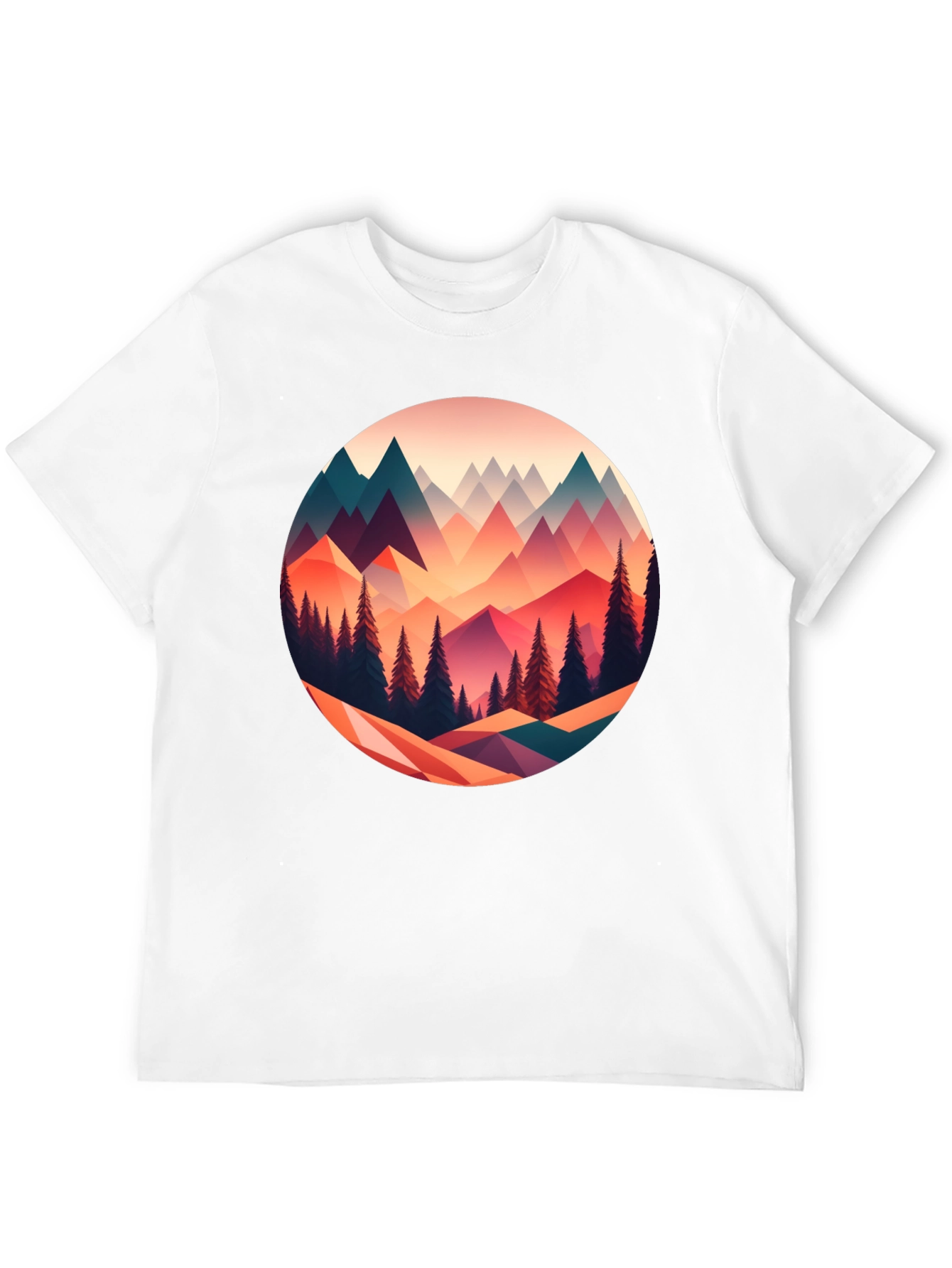 Geometric Mountain Scene Graphic Tee
