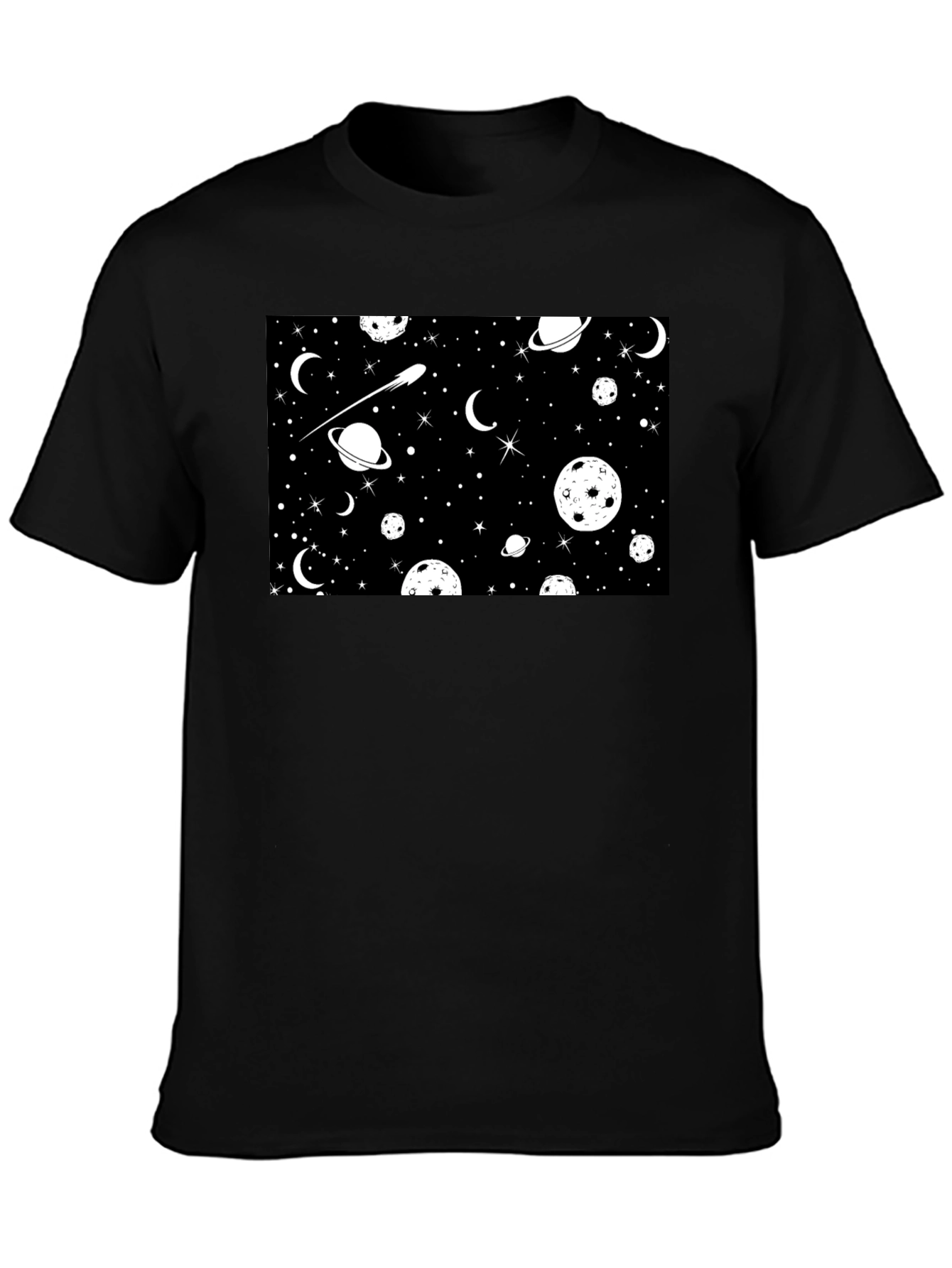 Galaxy Print Black T-Shirt