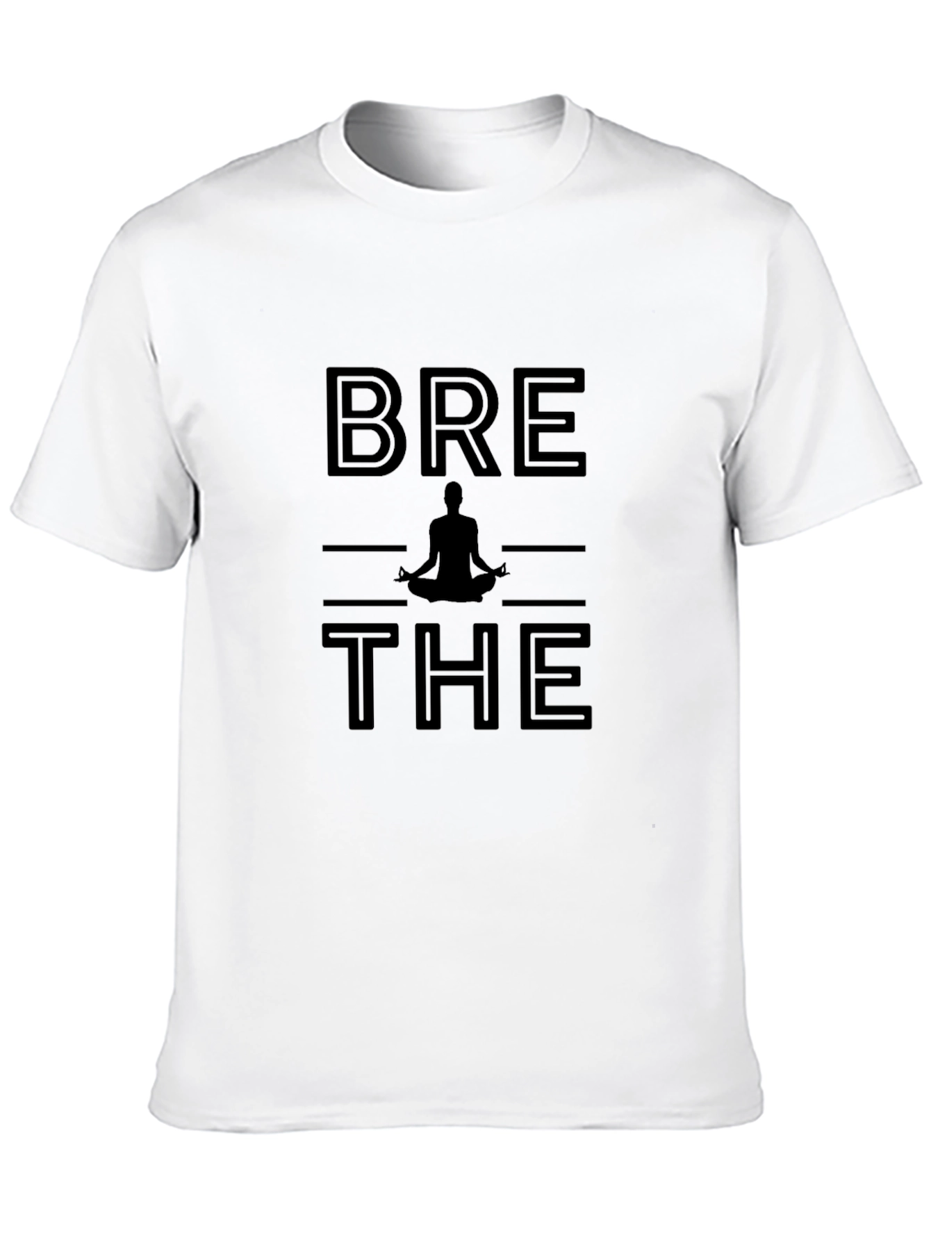 Breathe Yoga Graphic Tee - Black Relaxed Fit T-Shirt