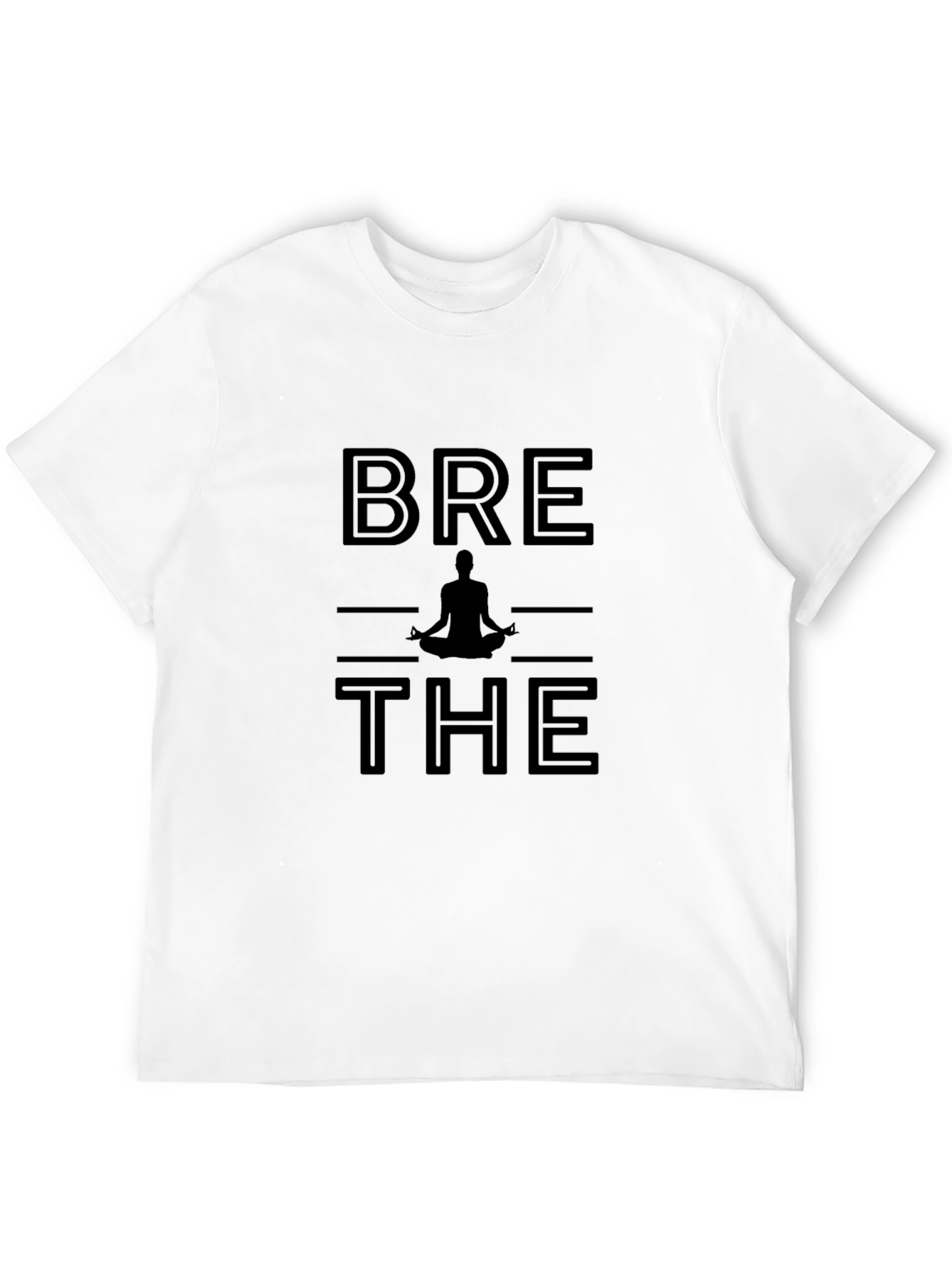 Breathe Yoga Graphic Tee - Black Relaxed Fit T-Shirt