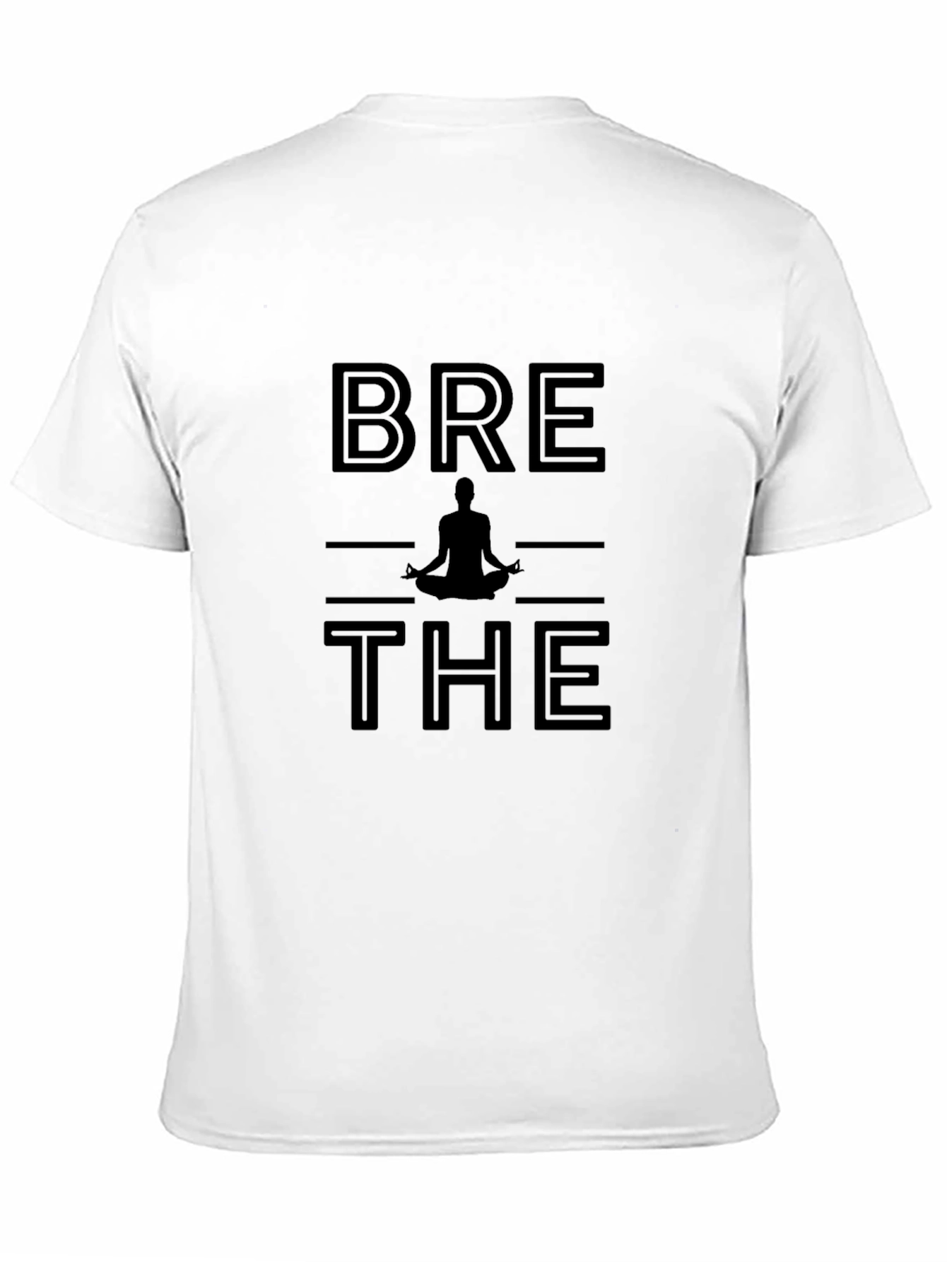 Breathe Yoga Graphic Tee - Black Relaxed Fit T-Shirt