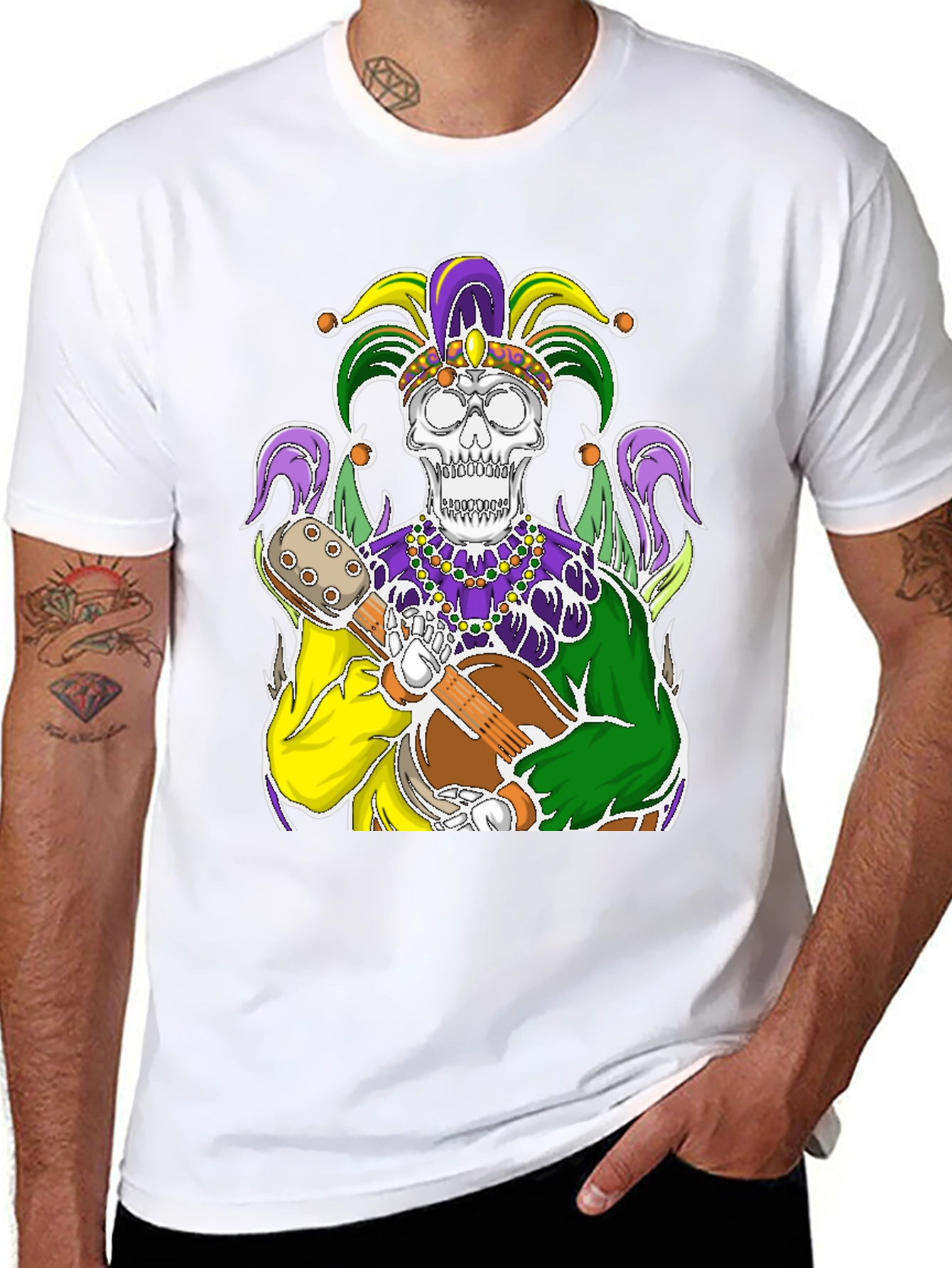 Mardi Gras Jester Skull Graphic Tee
