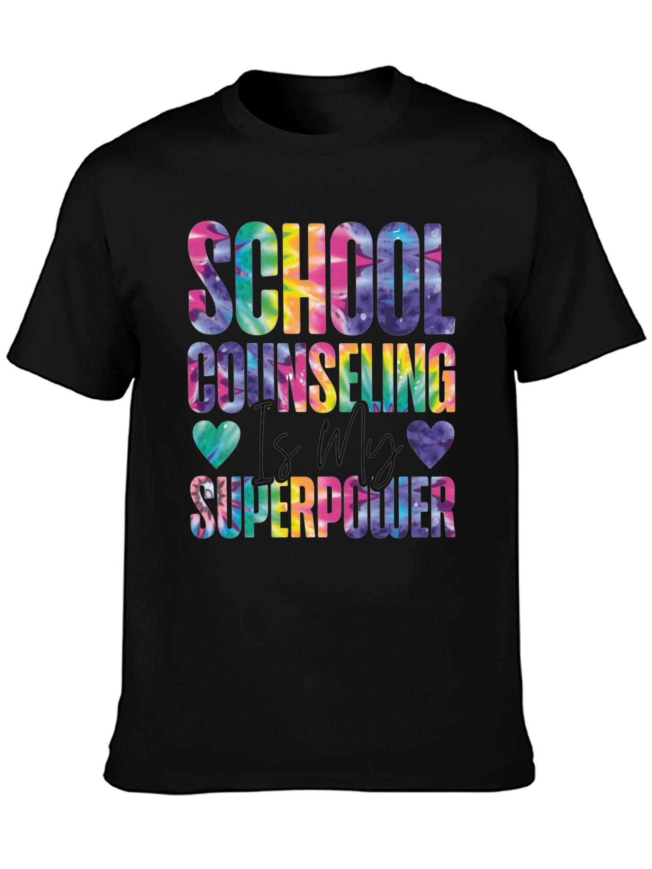 School Counseling Superpower Tie-Dye Graphic T-Shirt