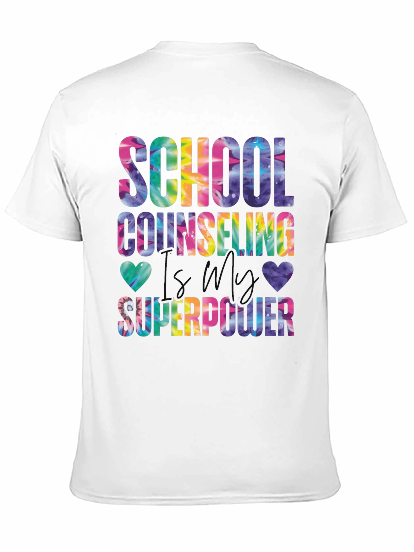 School Counseling Superpower Tie-Dye Graphic T-Shirt