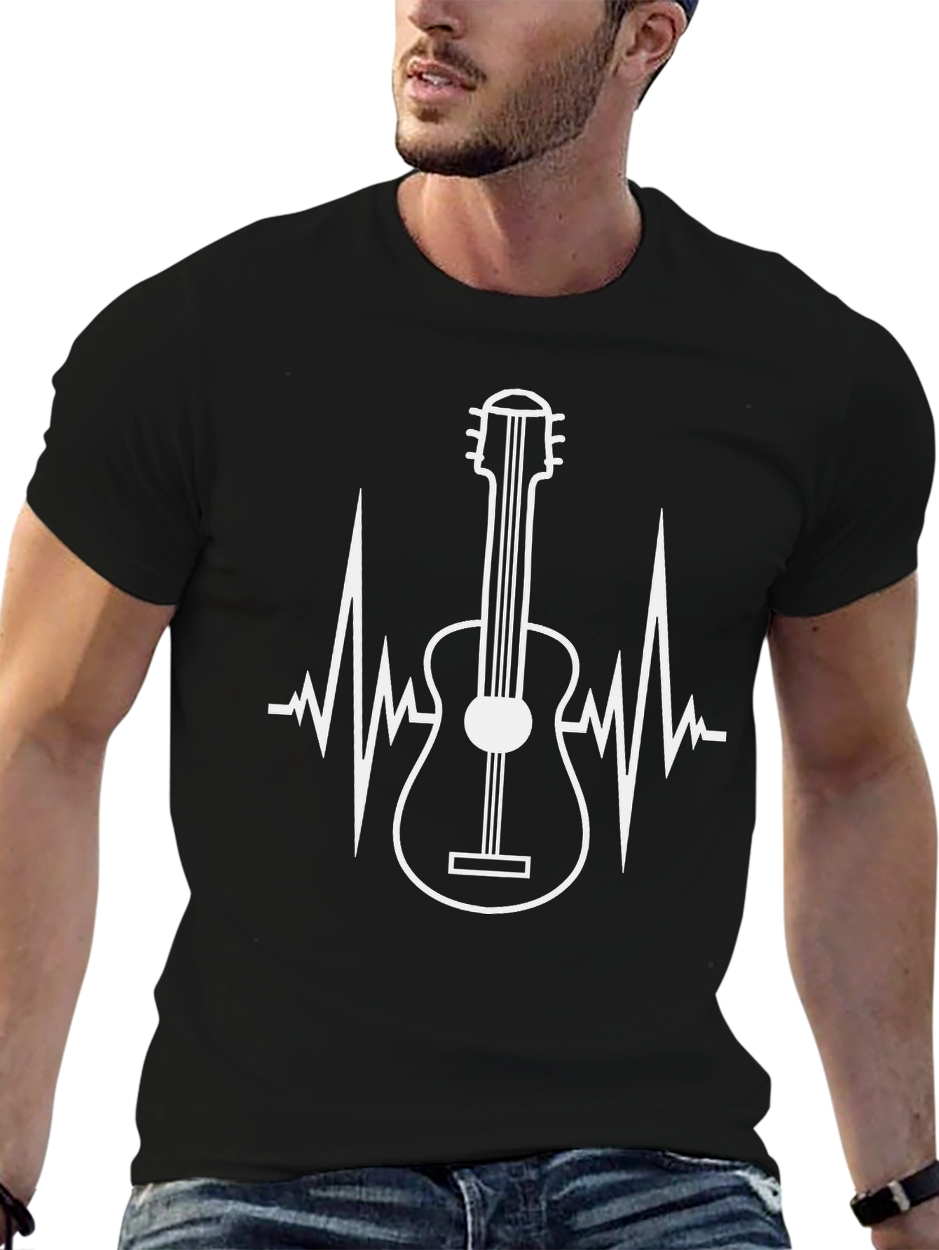 Guitar Heartbeat T-Shirt - Music Lover Tee