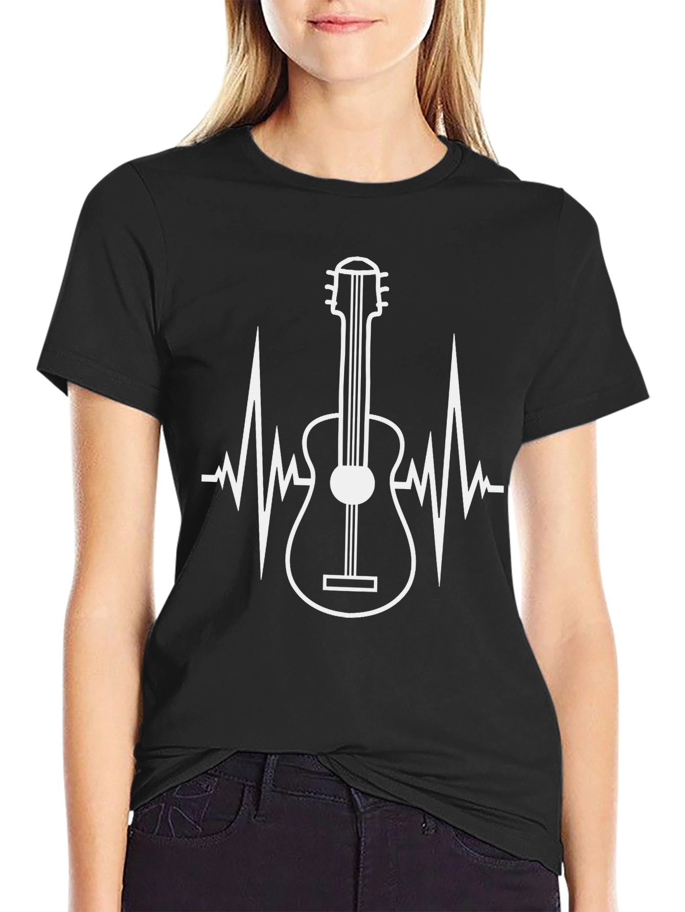 Guitar Heartbeat T-Shirt - Music Lover Tee