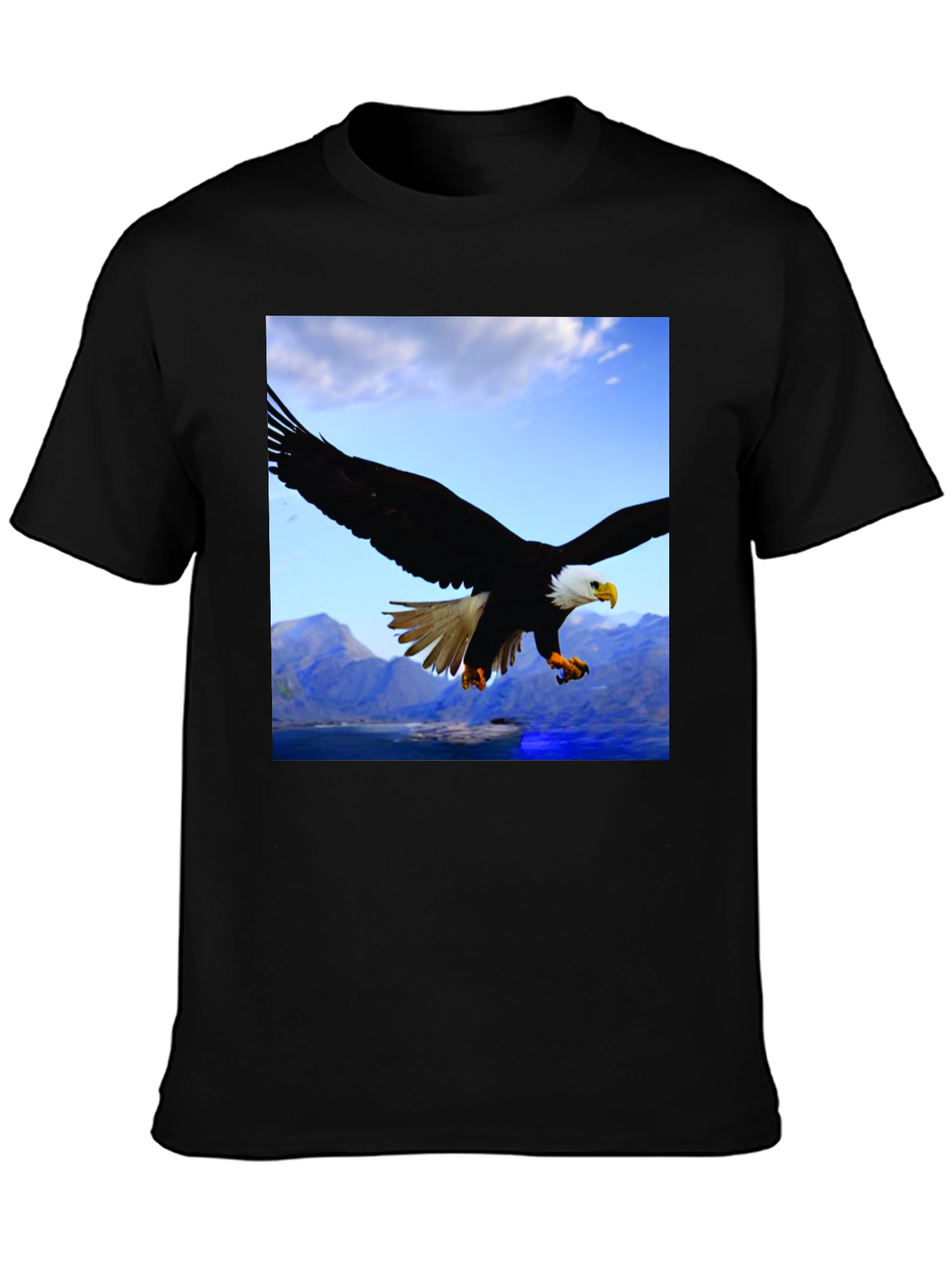 Eagle Graphic Print Black T-Shirt