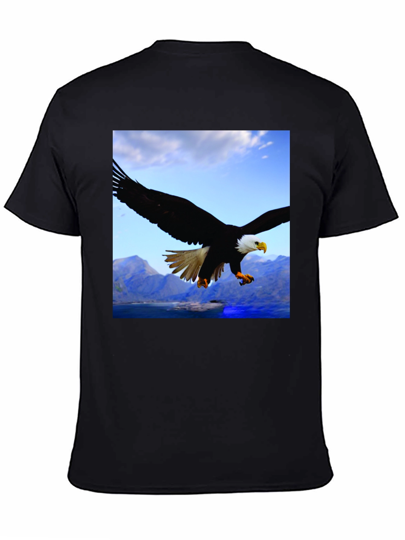 Eagle Graphic Print Black T-Shirt
