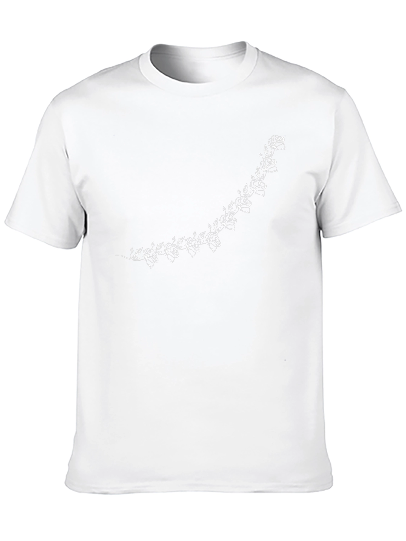 Floral Vine Graphic Black T-Shirt