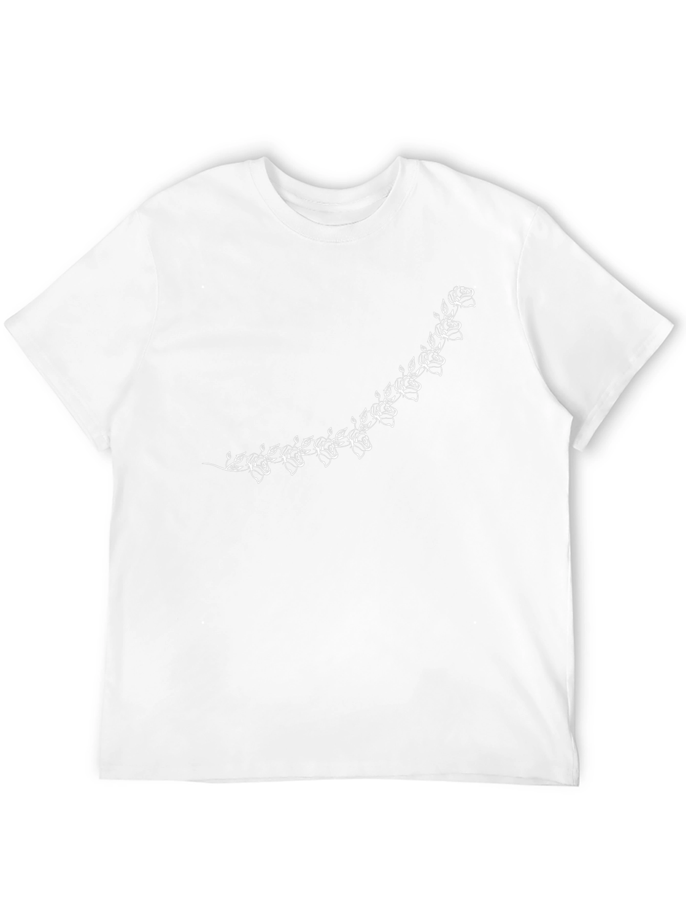 Floral Vine Graphic Black T-Shirt