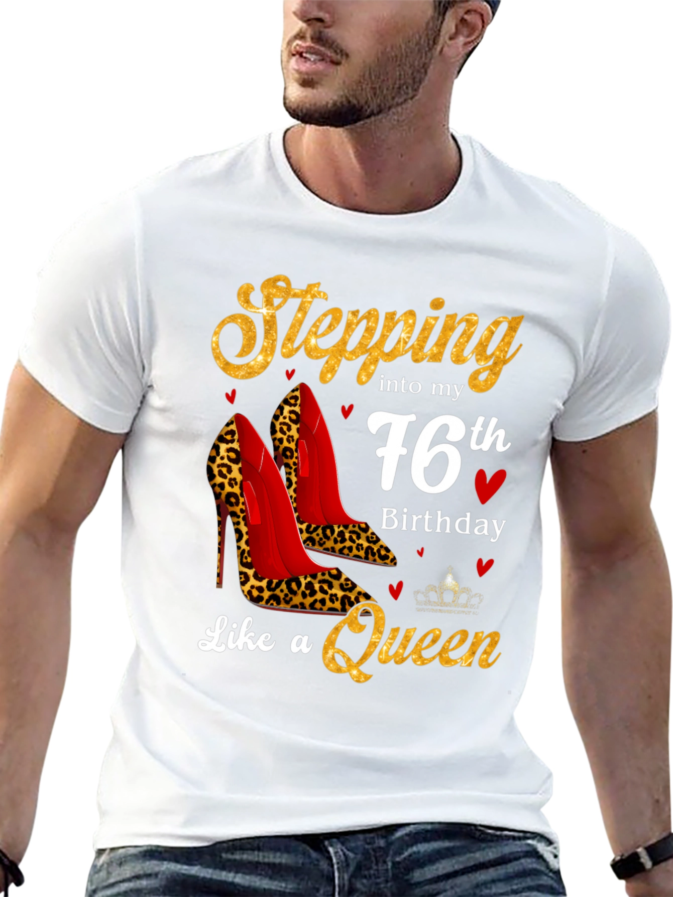 Stepping into 76th Birthday Queen T-Shirt