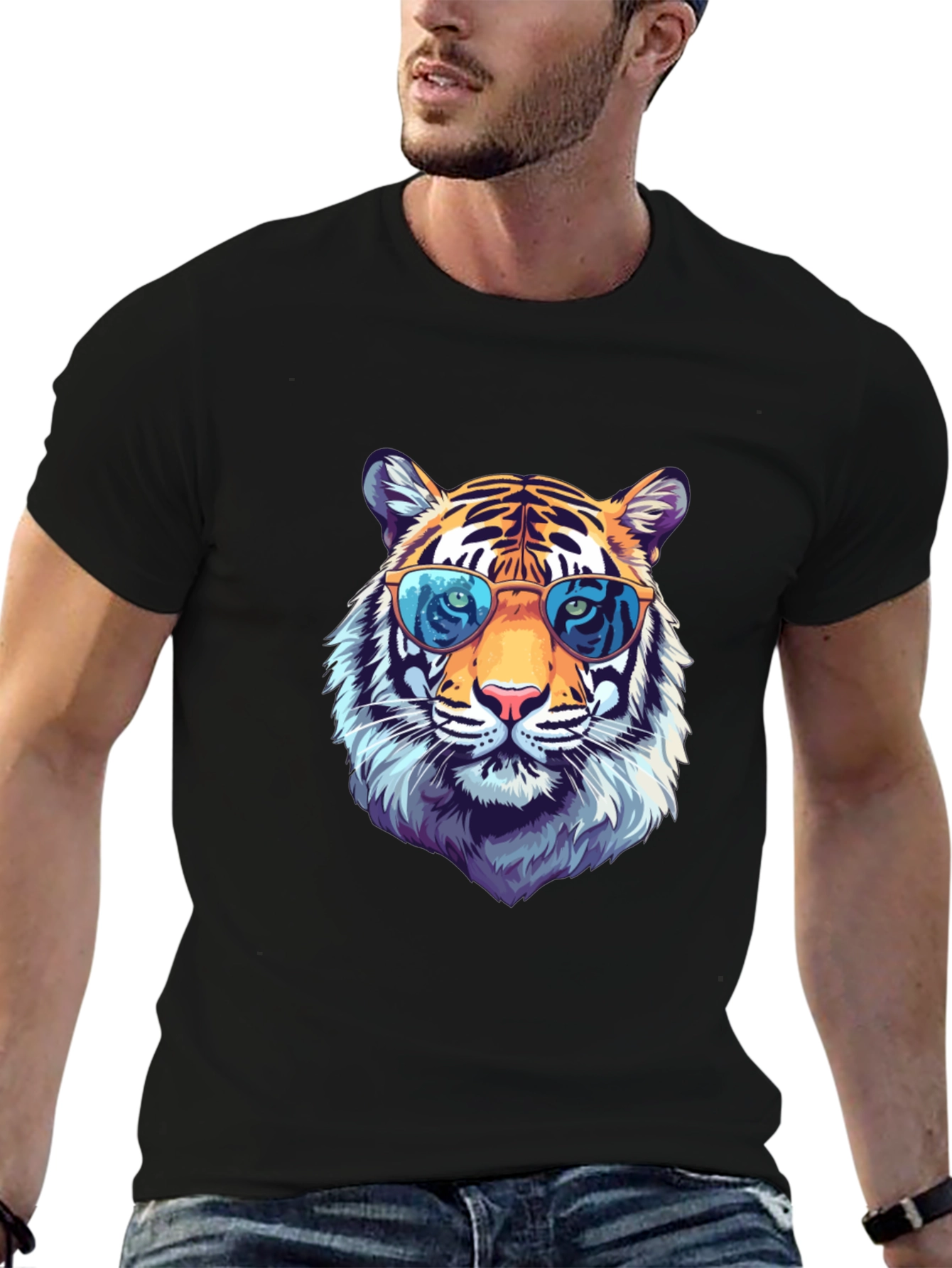 Cool Tiger Graphic Tee - Stylish Animal Print T-Shirt